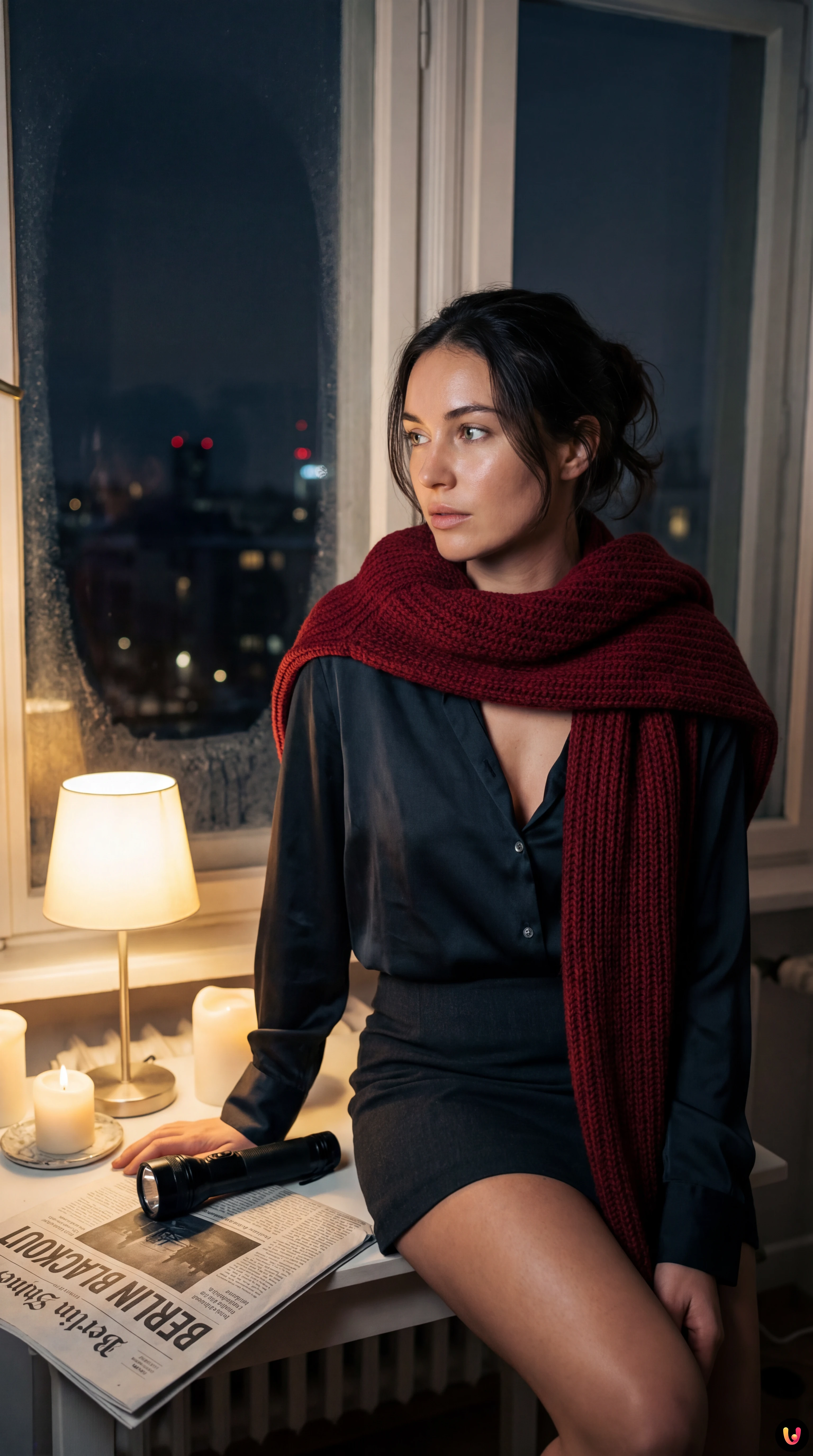 Skyline di Berlino avvolto nel buio durante il blackout invernale