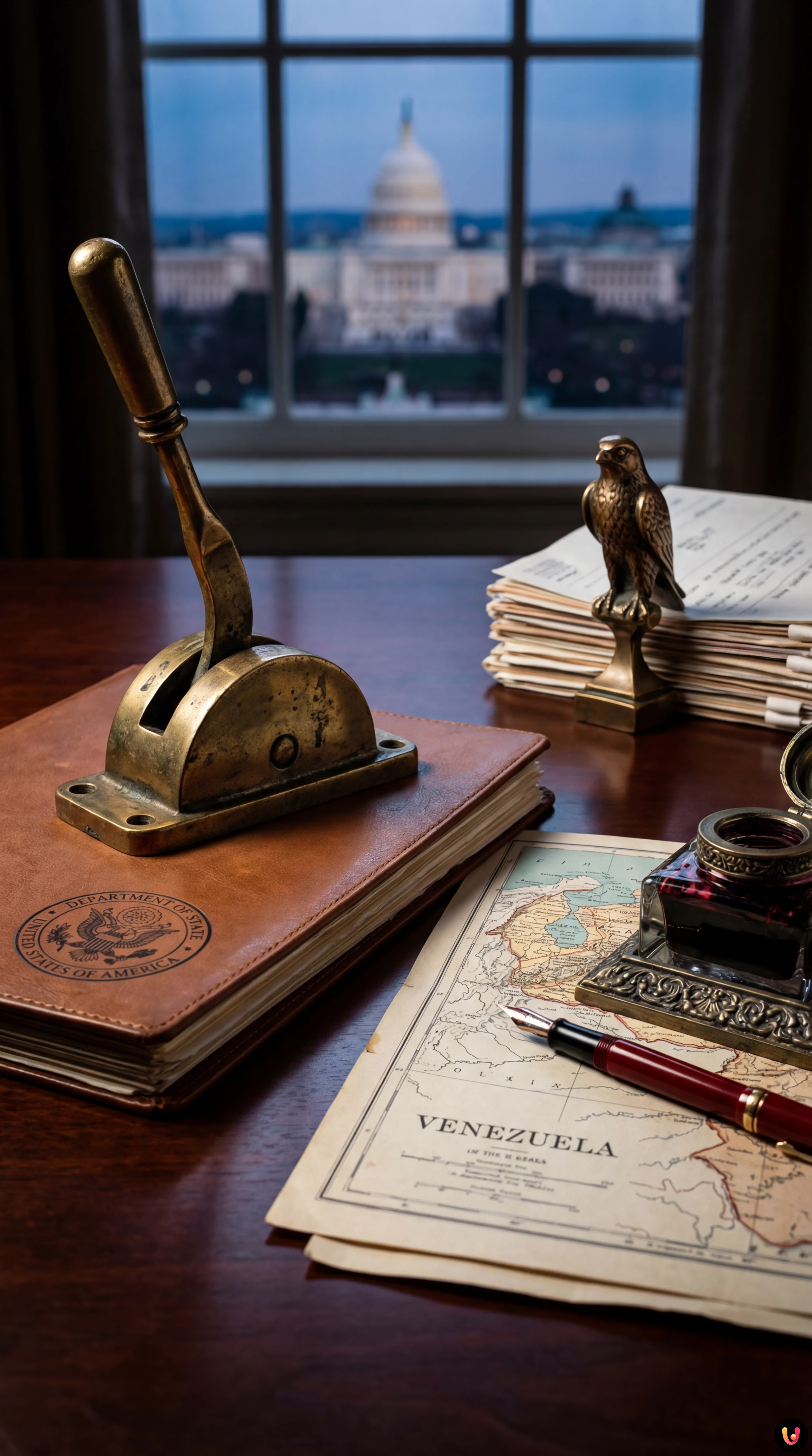 Primo piano di Marco Rubio, Segretario di Stato USA, durante un discorso ufficiale a Washington.