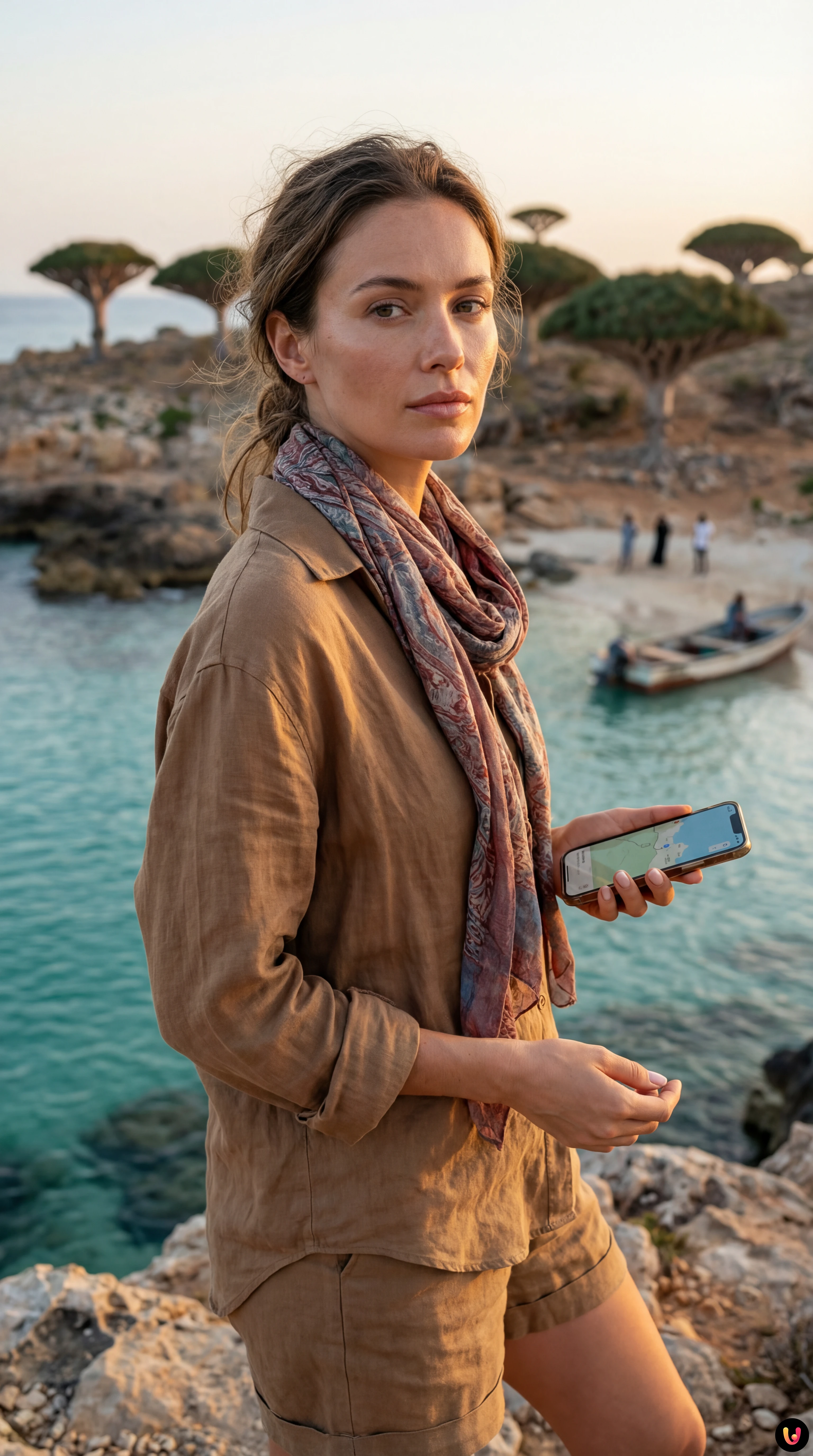 Paesaggio dell'isola di Socotra in Yemen con i caratteristici alberi sangue di drago