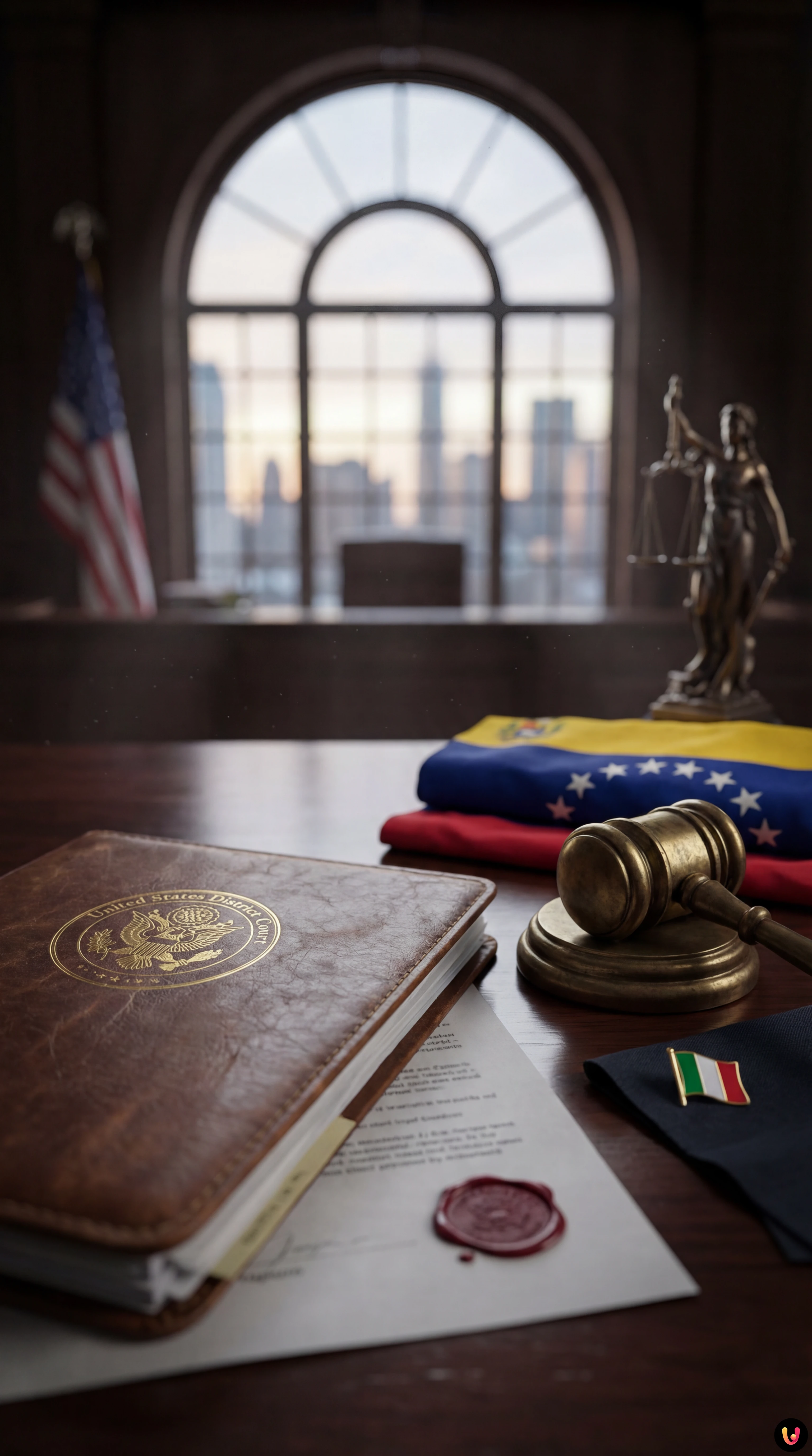 Nicolas Maduro scortato da agenti federali in un tribunale di New York