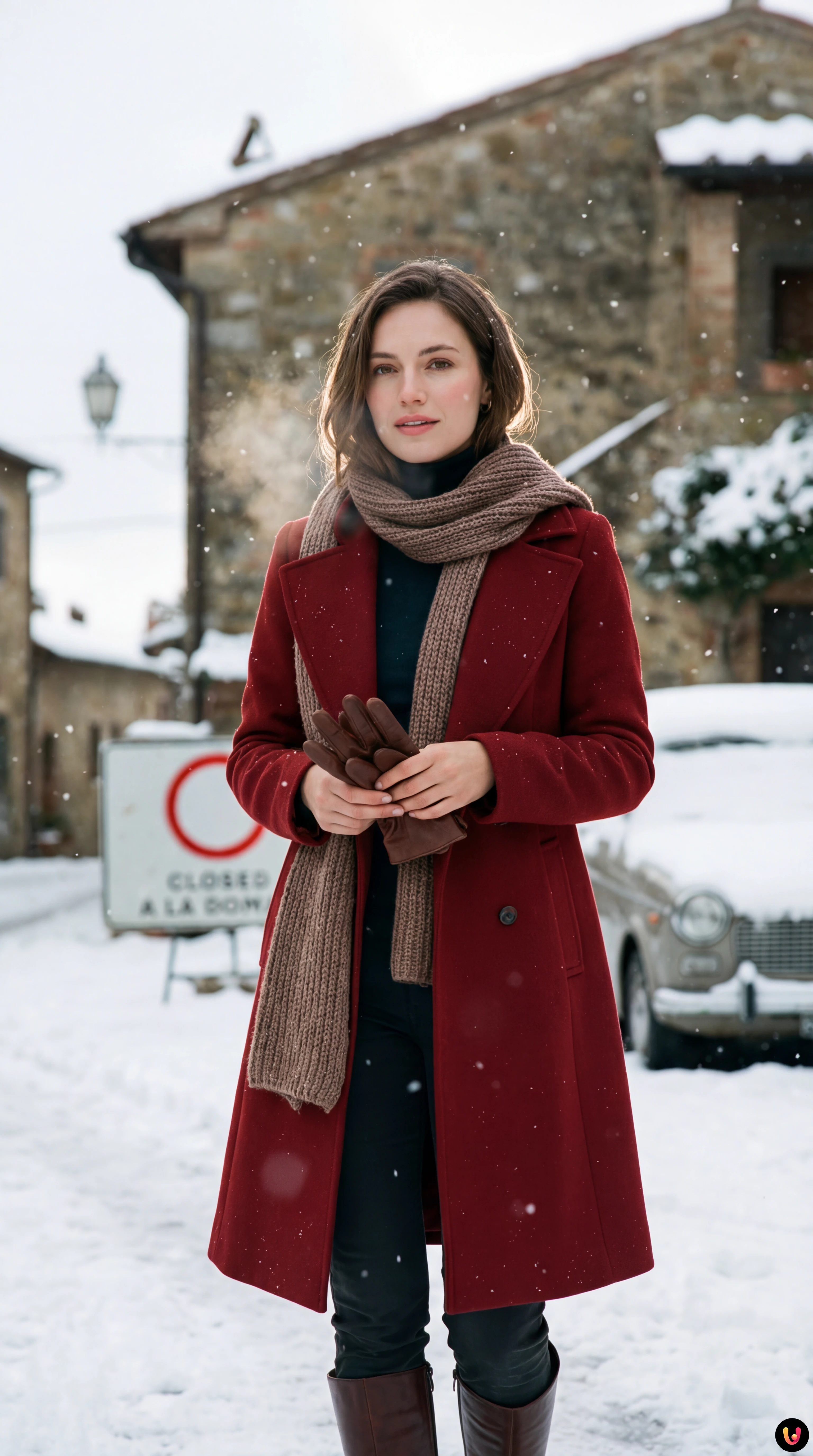 Strade della Toscana coperte di neve e ghiaccio con veicoli in coda