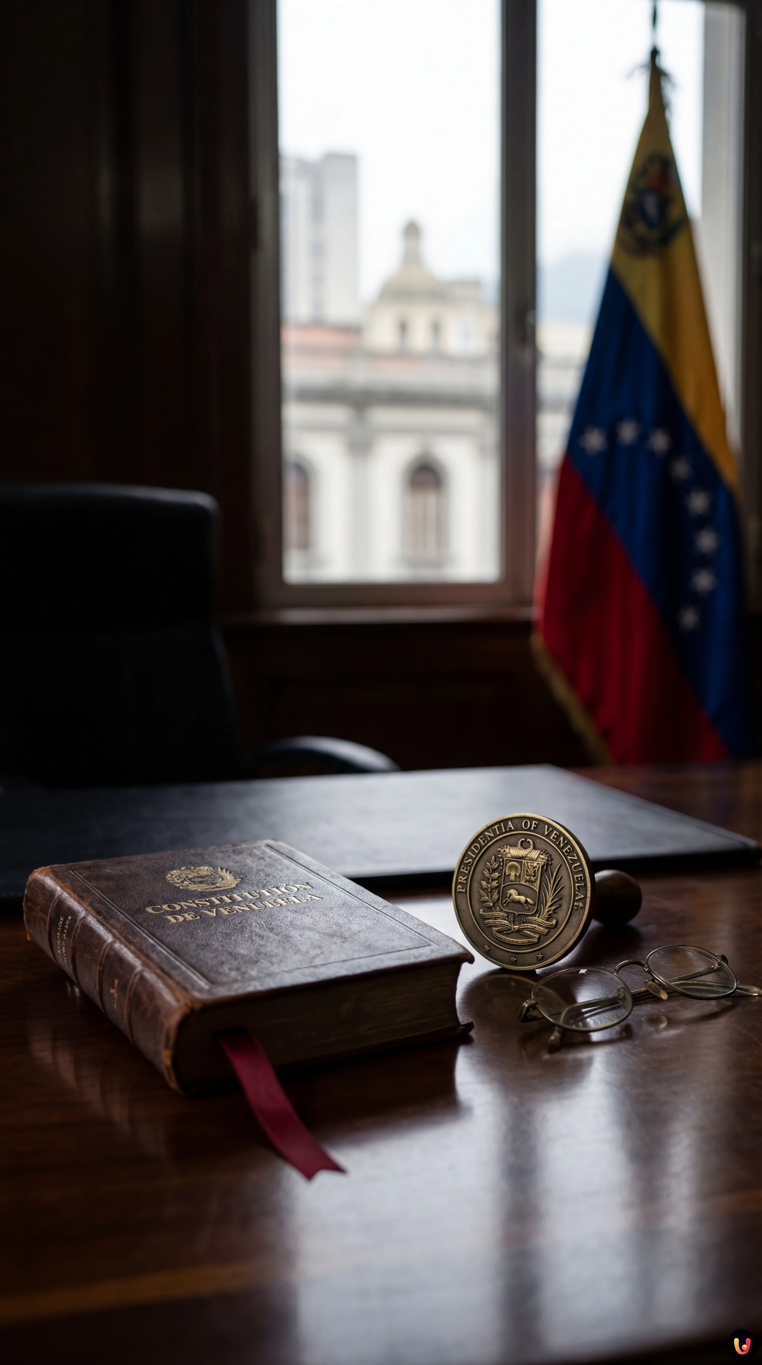 Delcy Rodríguez durante il giuramento come presidente ad interim del Venezuela