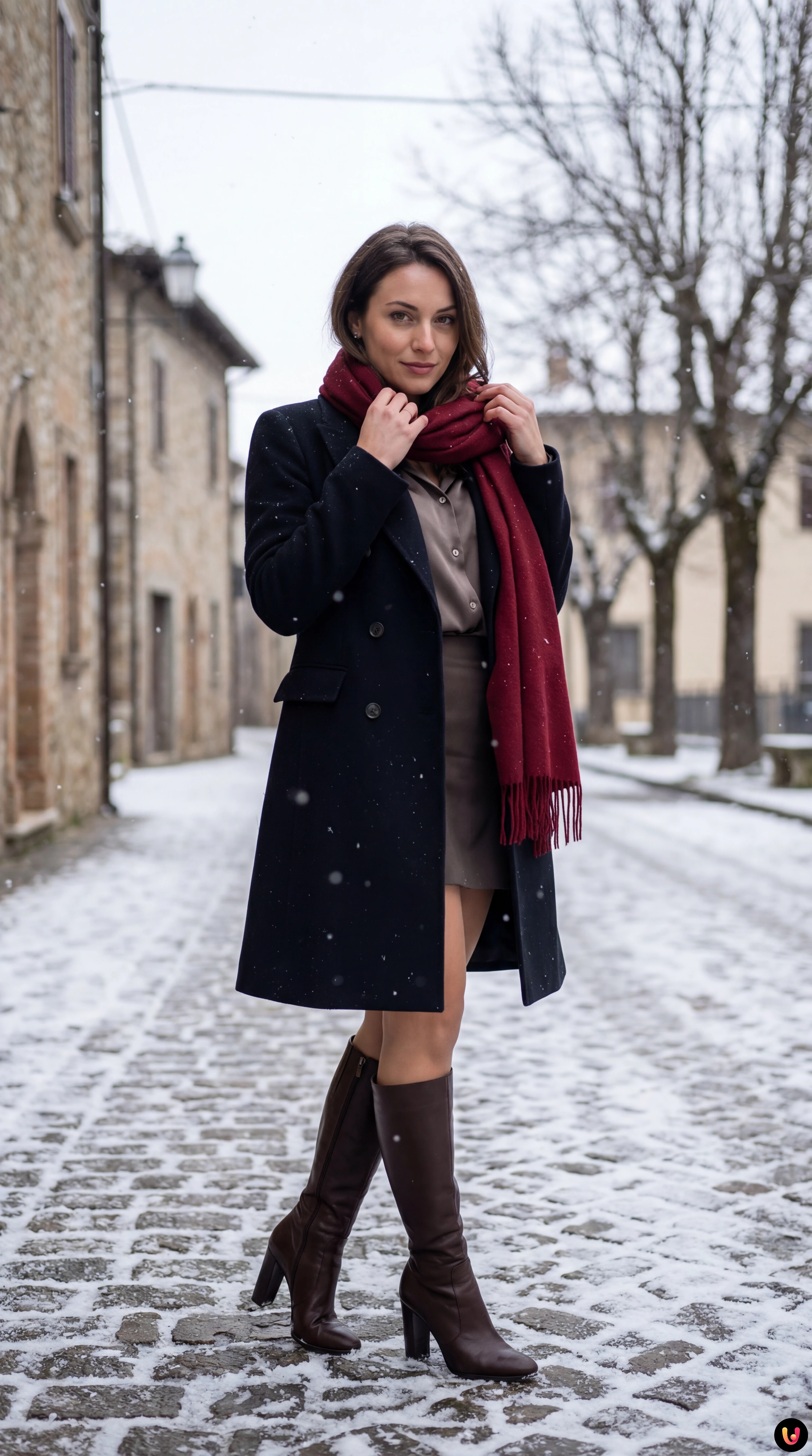 Paesaggio innevato in una citt&agrave; del Sud Italia durante l'ondata di freddo polare