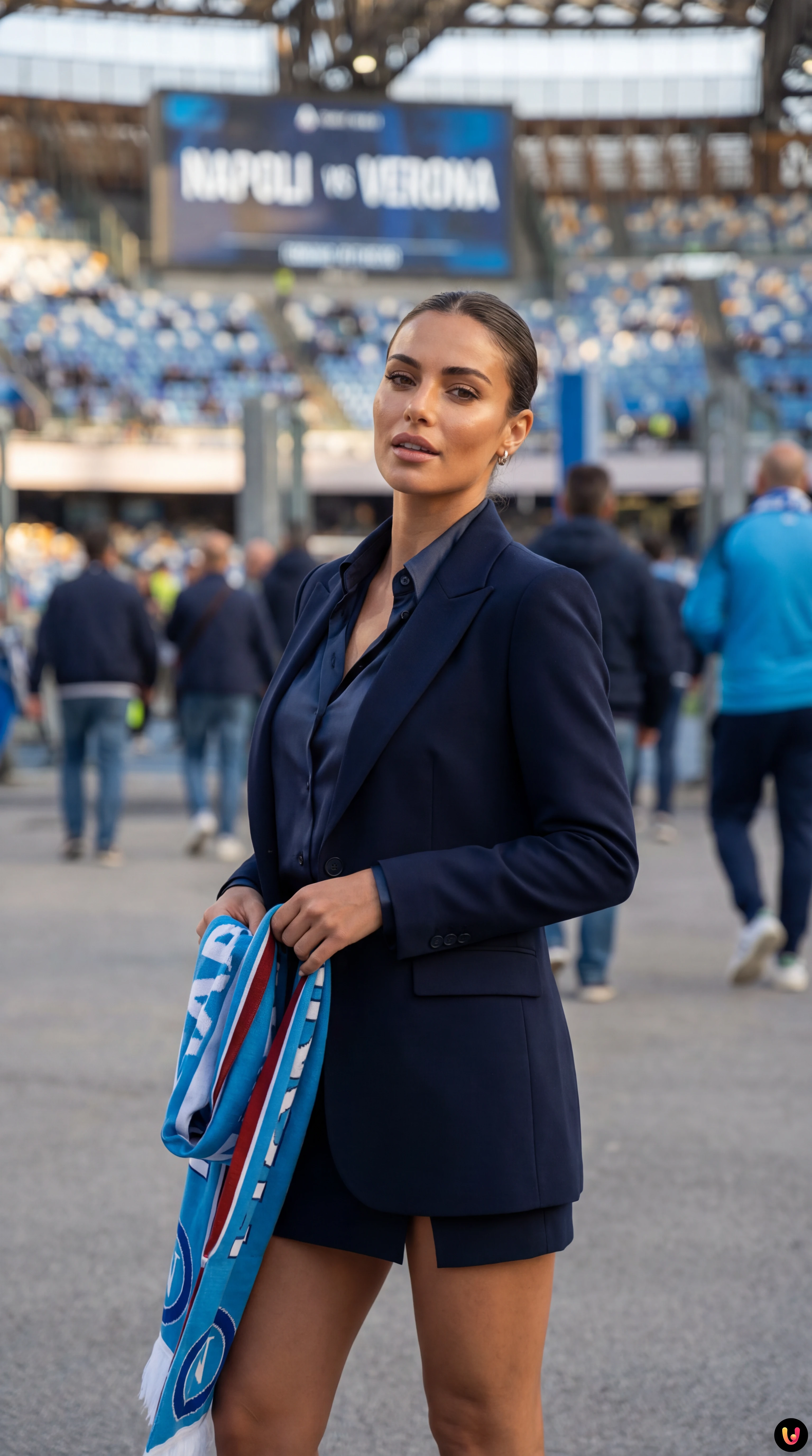 Antonio Conte d&agrave; indicazioni a Noa Lang durante Napoli-Verona allo stadio Maradona