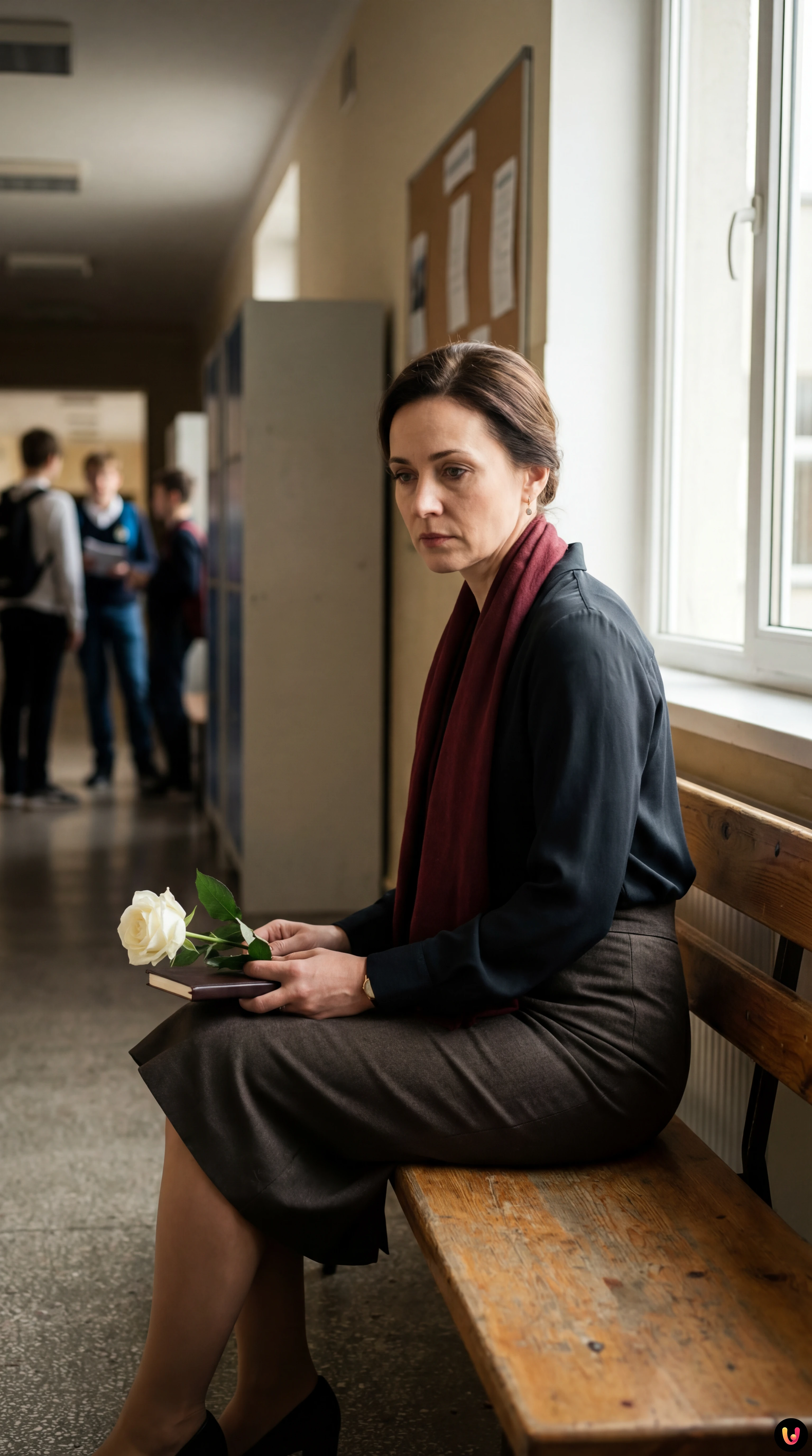 Studenti in piedi in classe osservano un minuto di silenzio