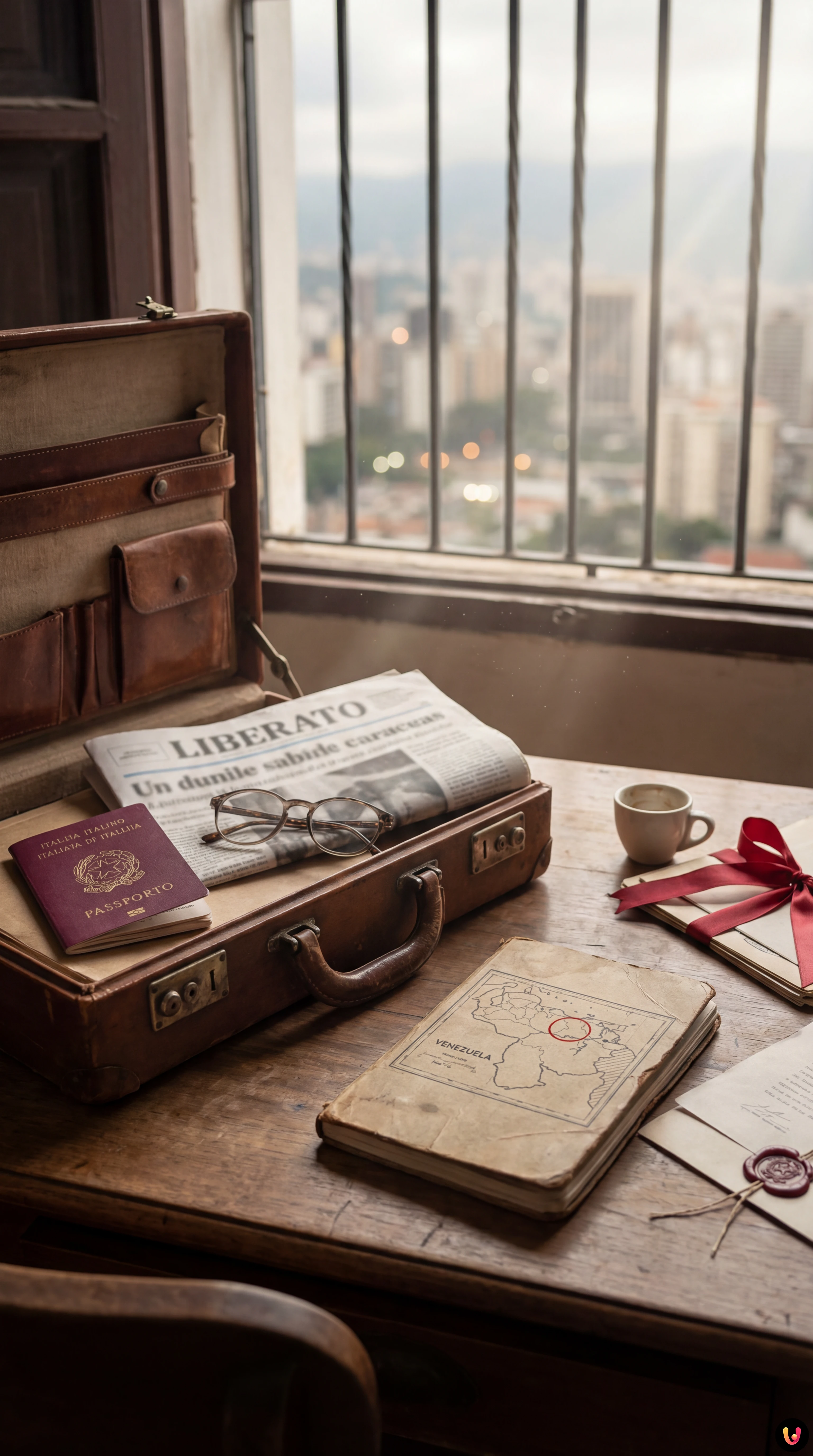 Bandiera del Venezuela e Italia sullo sfondo della liberazione di Luigi Gasperin