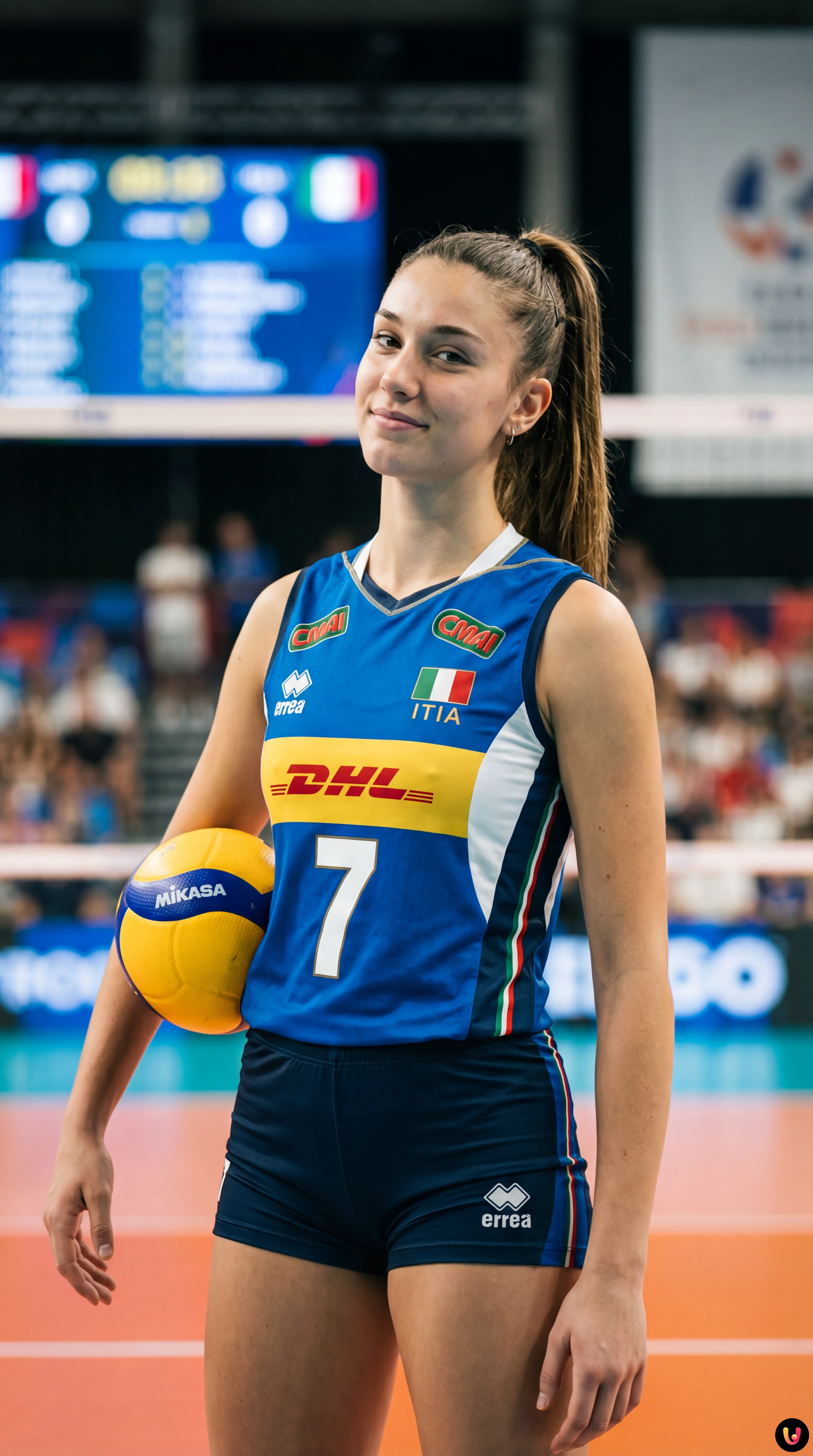 Giocatrici della Nazionale Italiana U18 di volley esultano per la vittoria sulla Francia