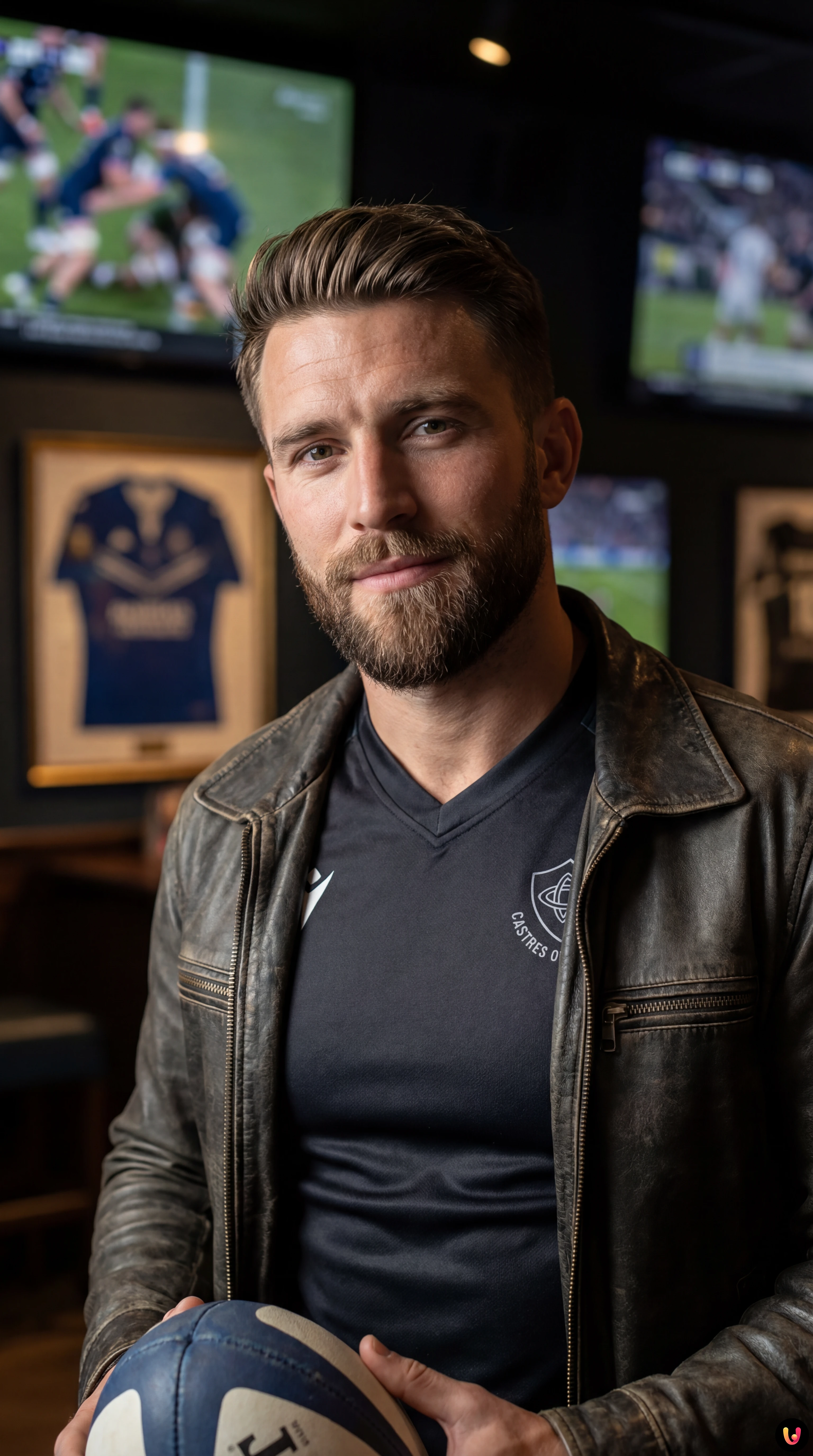 Joueur du Castres Olympique en action contre Bath lors du match de Champions Cup.
