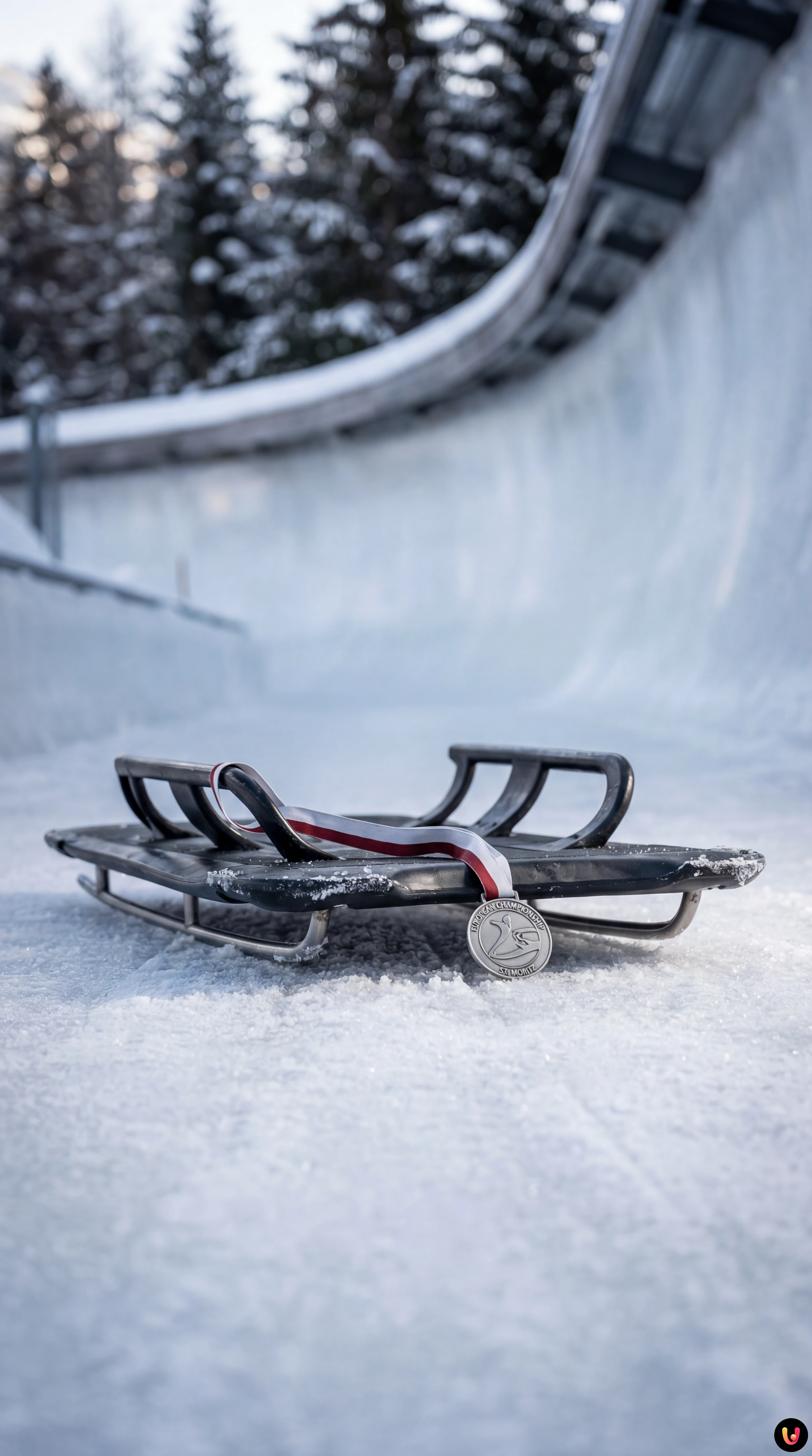 Amedeo Bagnis in azione sulla pista di skeleton a St. Moritz durante gli Europei