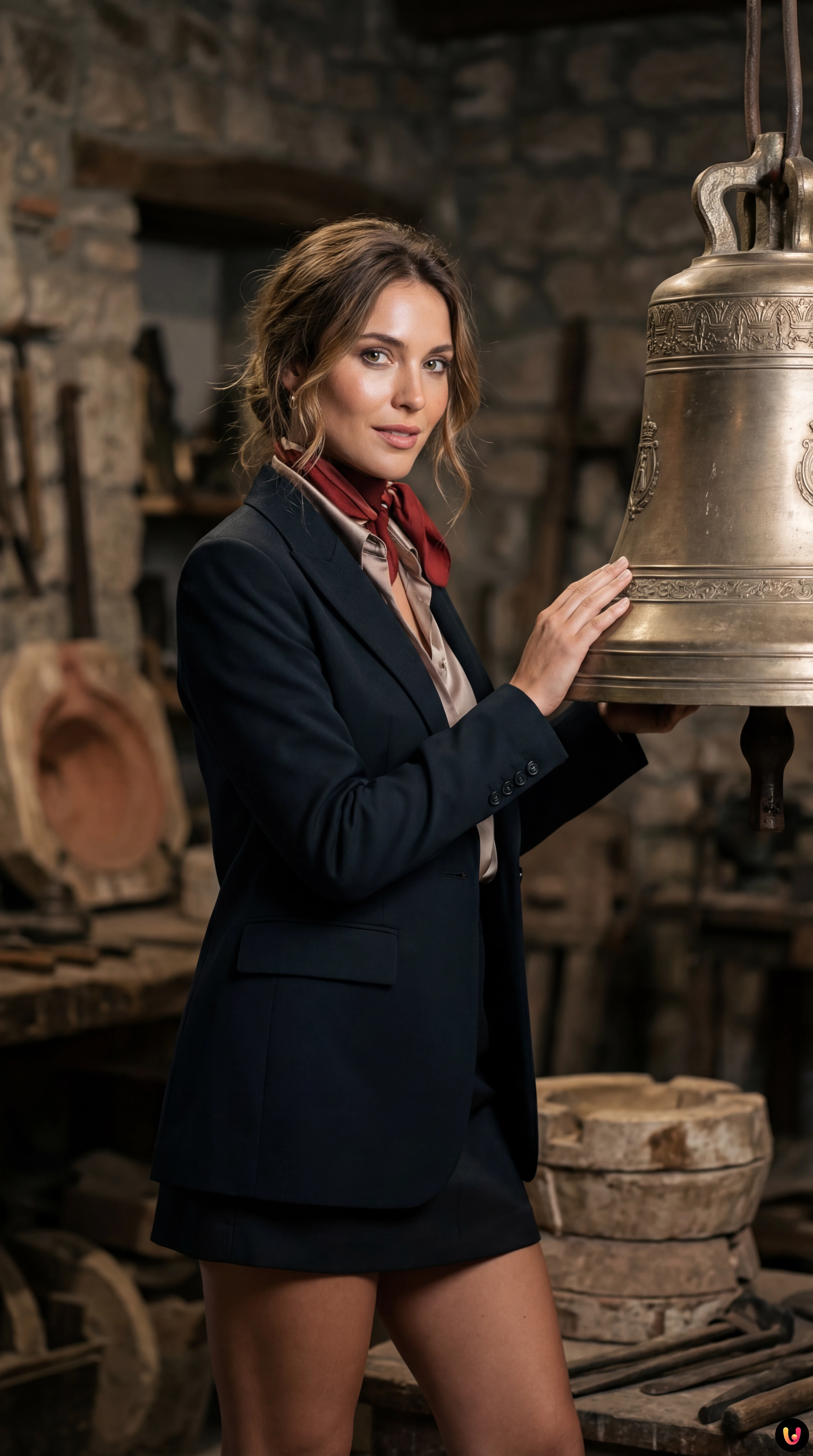 Artigiano lavora una campana di bronzo nella storica Fonderia Marinelli di Agnone