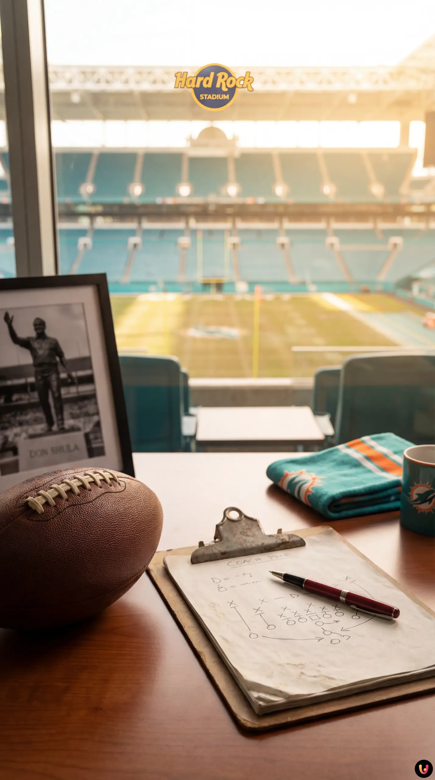 Chris Shula wearing a headset on the NFL sidelines during a game