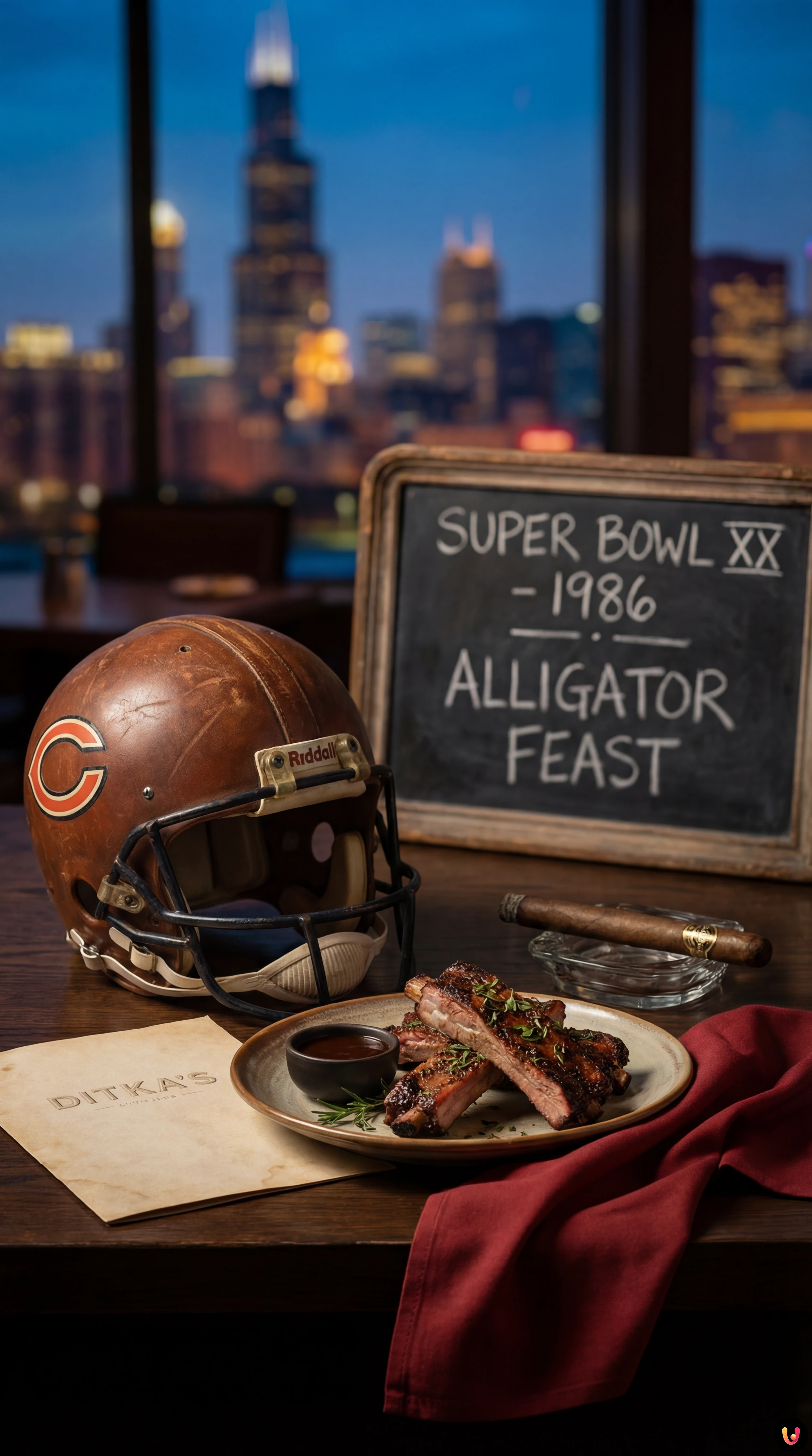Mike Ditka and Chicago Bears 1985 Super Bowl alligator feast