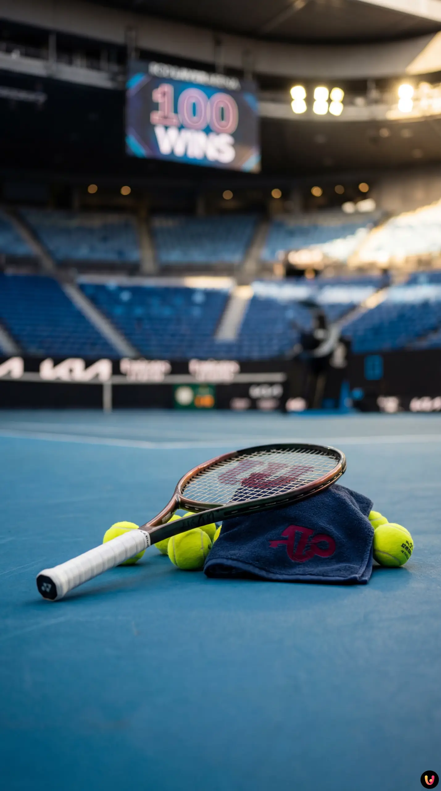 Novak Djokovic celebrates his 100th win at the 2026 Australian Open.