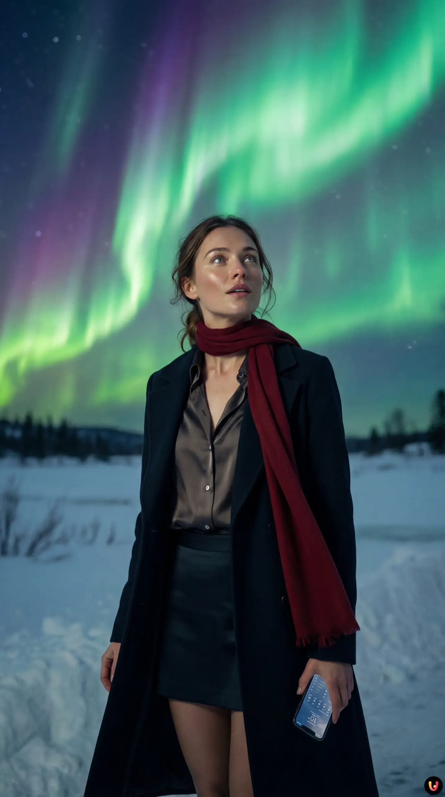 Ciel nocturne illumin&eacute; par des aurores bor&eacute;ales vertes au Canada