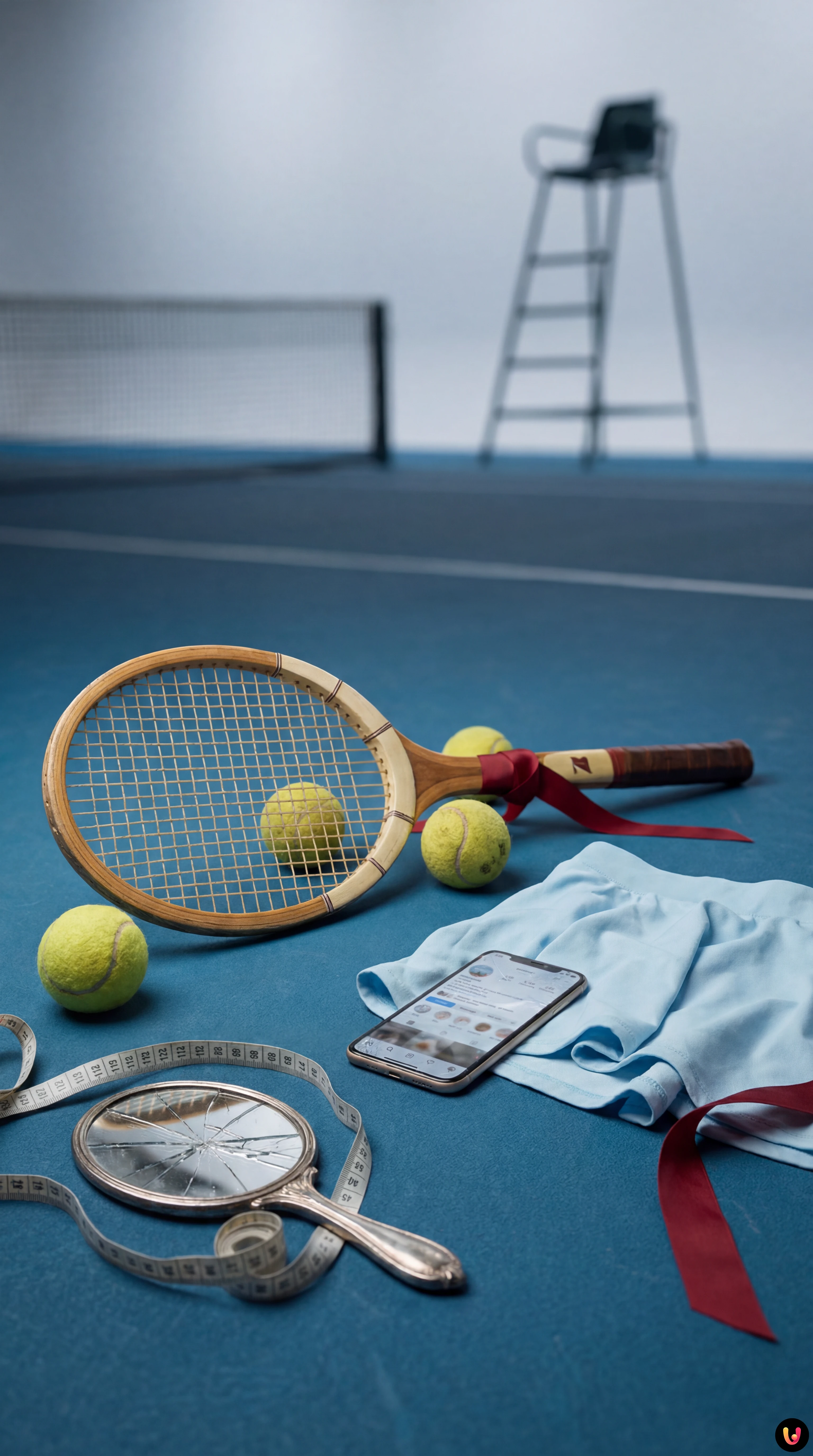 Morgan Riddle indossa un completo celeste a Melbourne Park