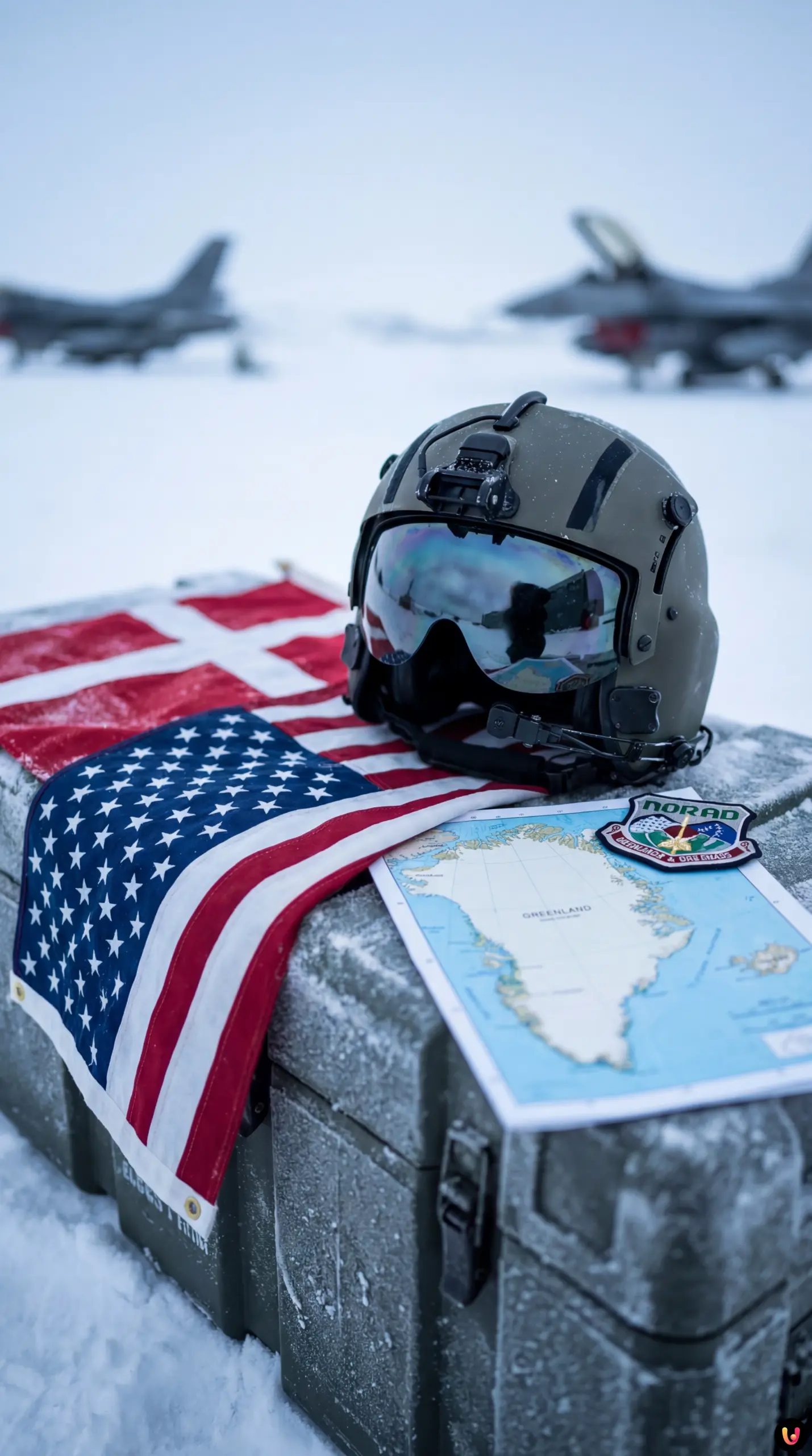 Avions militaires survolant la base de Pituffik au Groenland