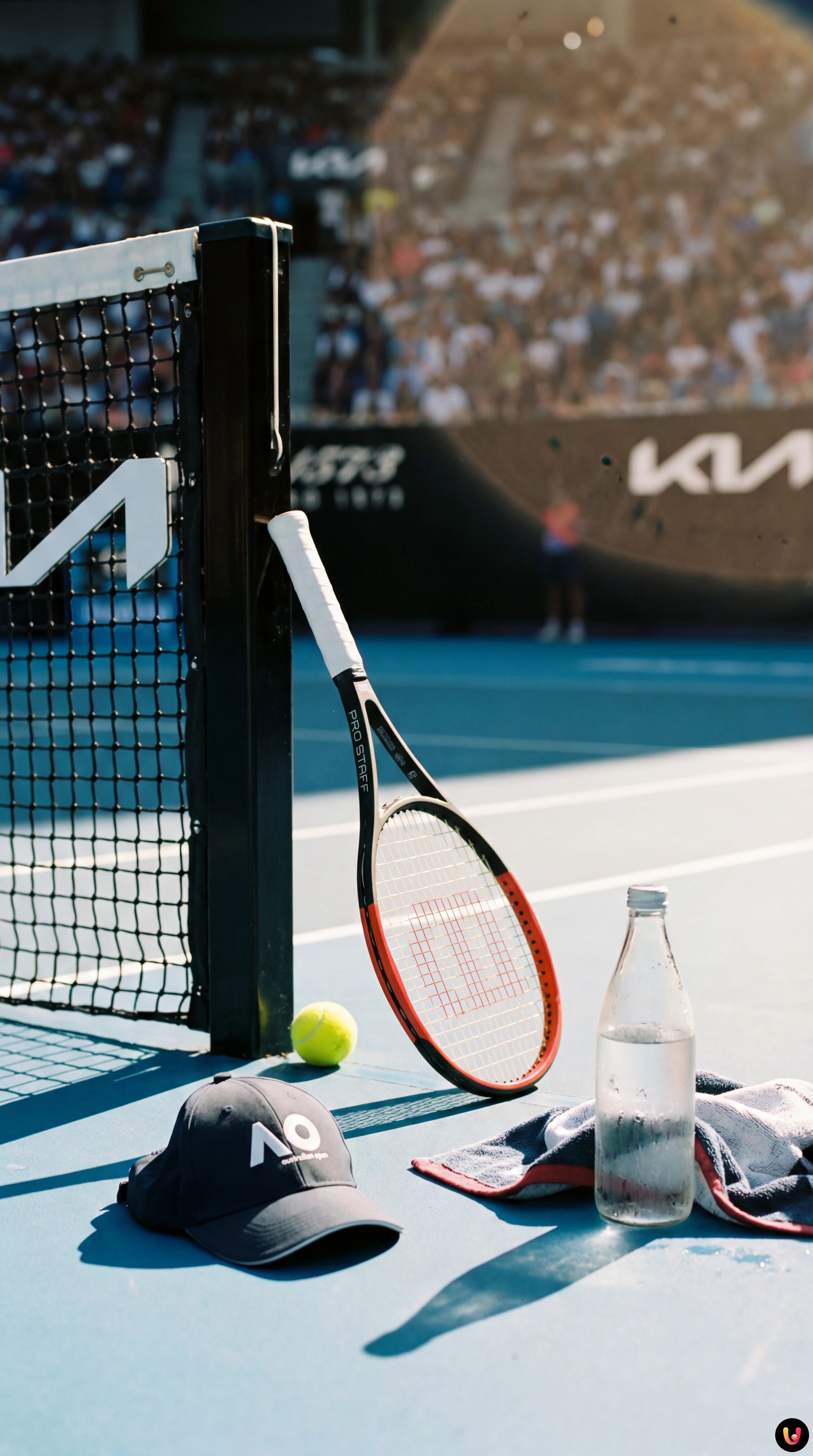 Stefanos Tsitsipas osserva preoccupato i soccorsi al raccattapalle durante gli Australian Open.