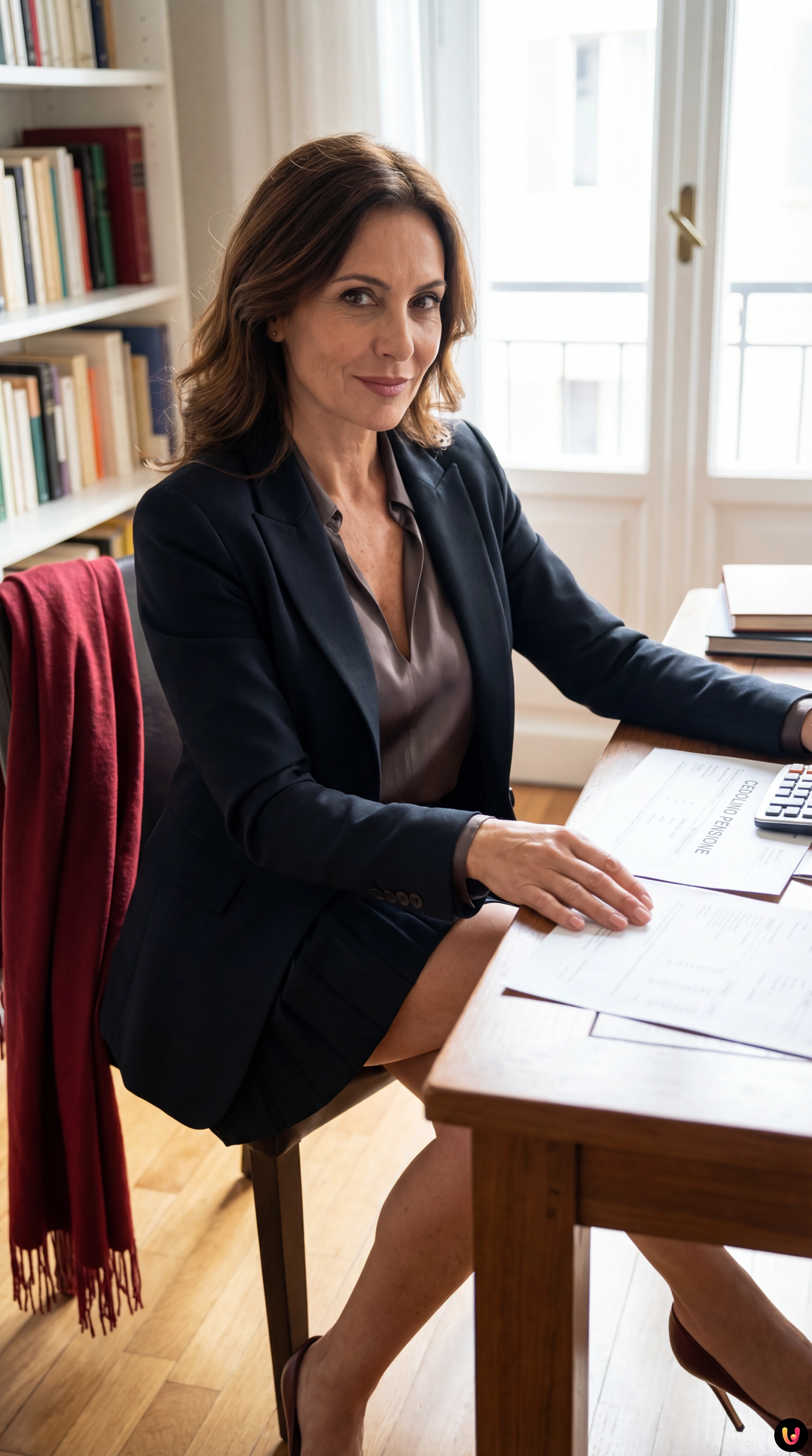 Pensionato controlla con preoccupazione il cedolino INPS al computer