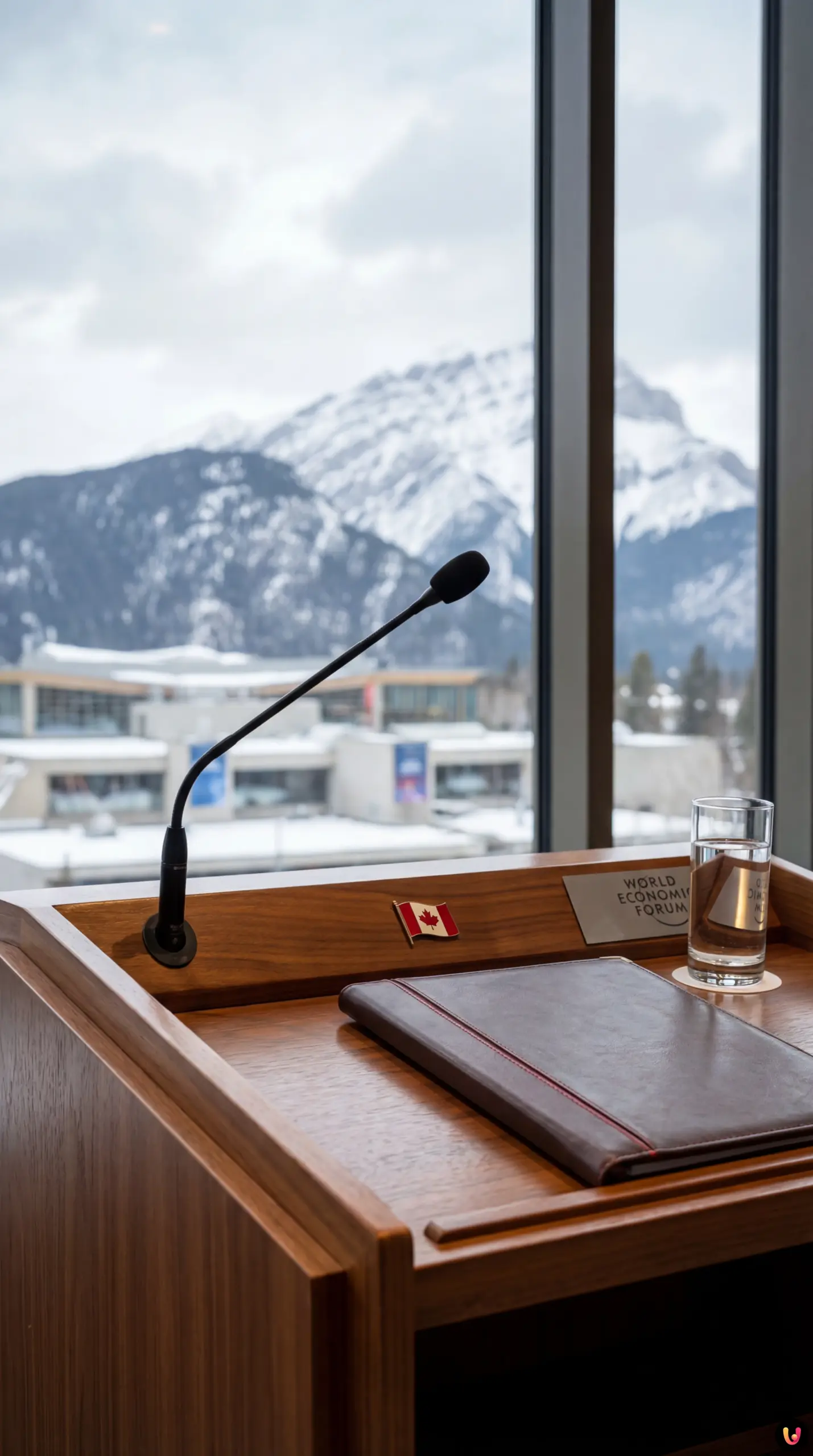 Mark Carney à la tribune du Forum de Davos 2026.