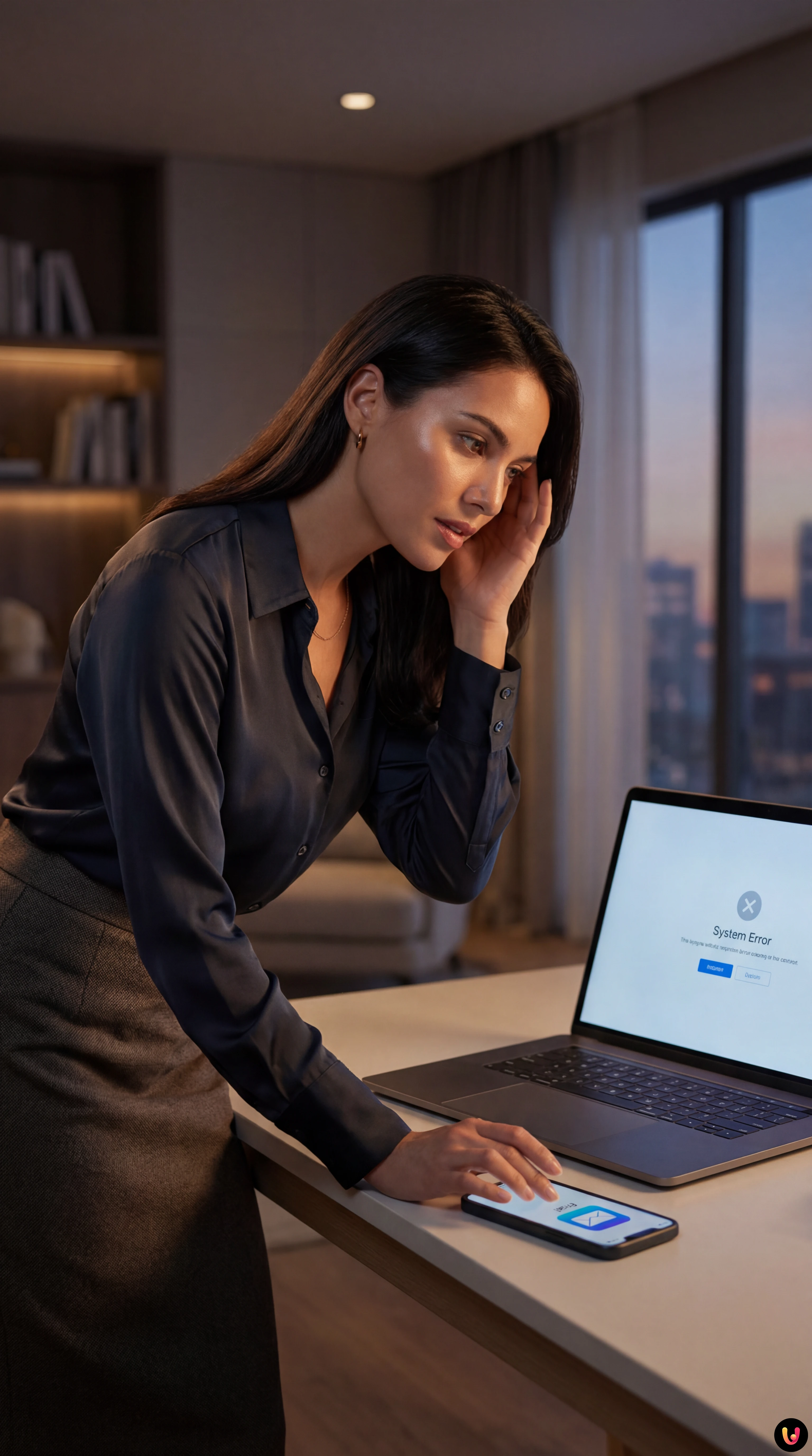 Schermata di aggiornamento Windows 11 con icona Outlook in errore