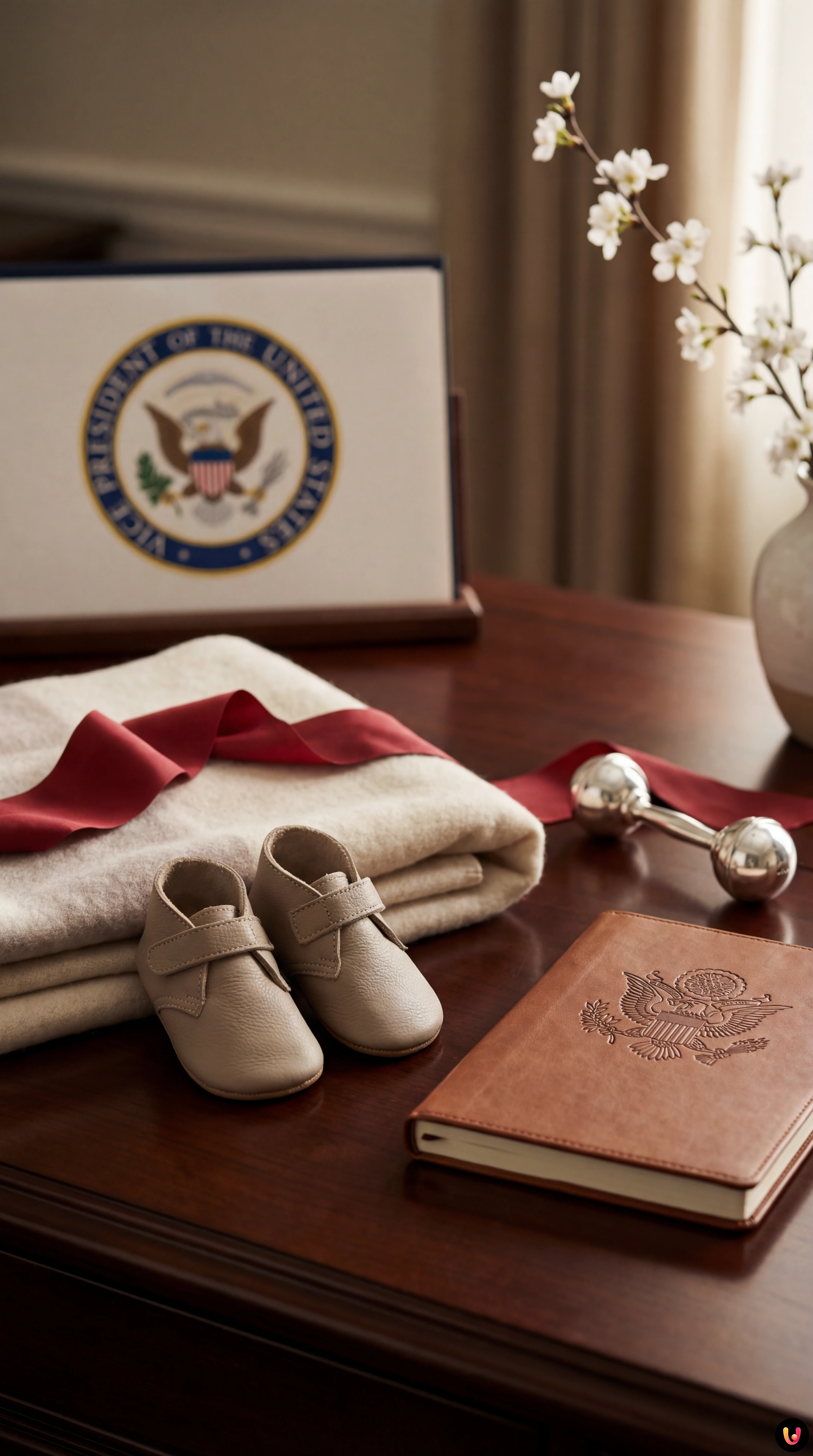 Second Lady Usha Vance and Vice President JD Vance posing together.