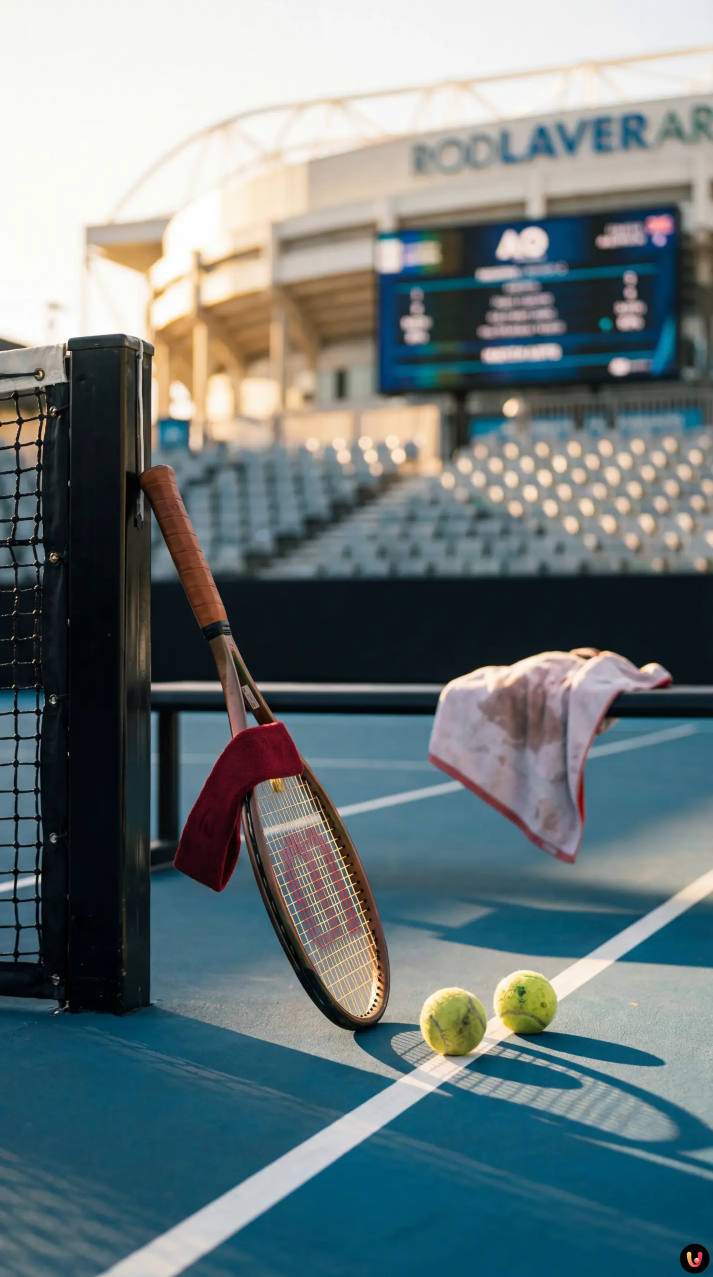 Talia Gibson reacts emotionally during her Australian Open 2026 match.