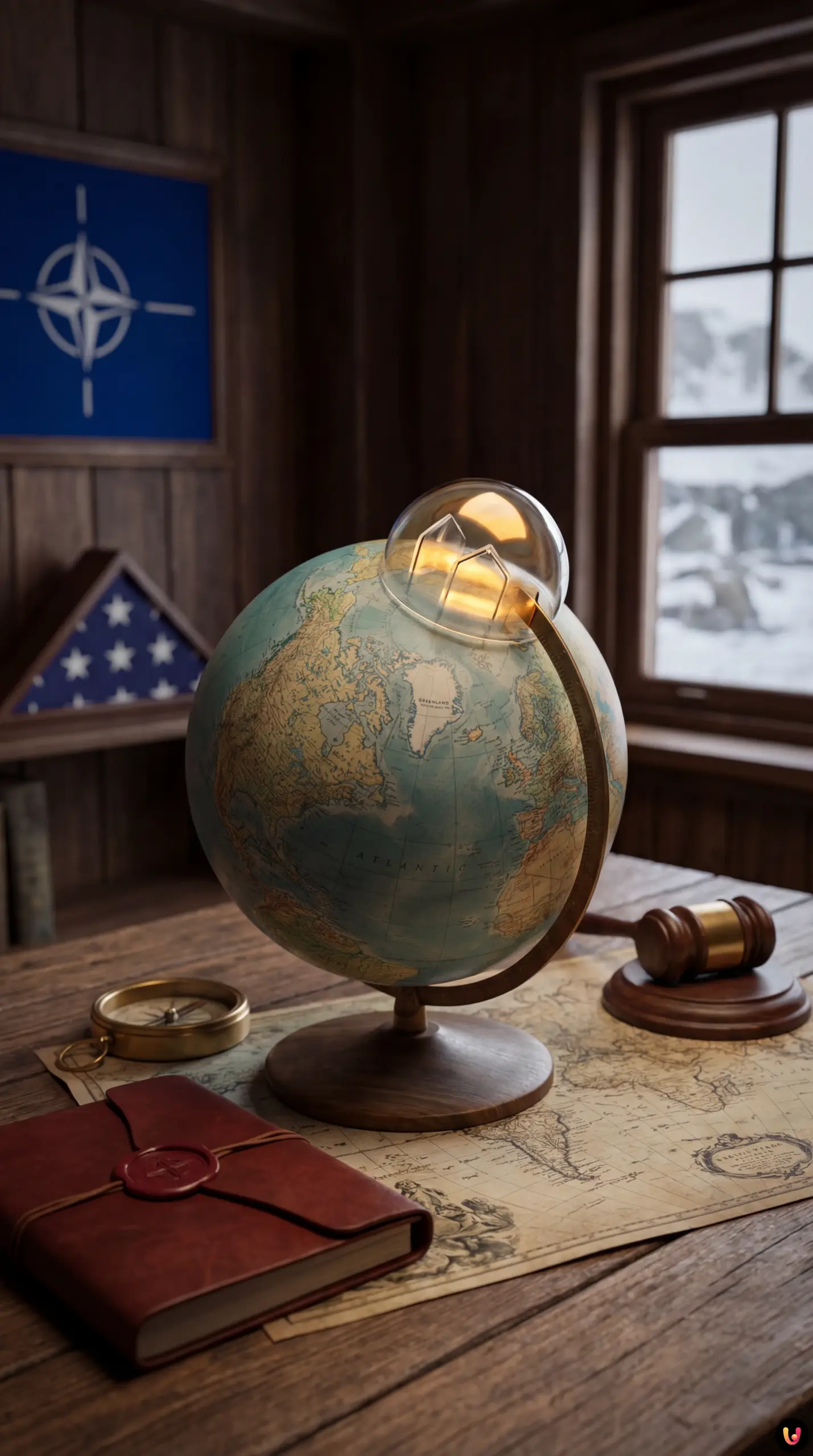 Donald Trump am Rednerpult beim Weltwirtschaftsforum in Davos vor NATO-Flaggen.