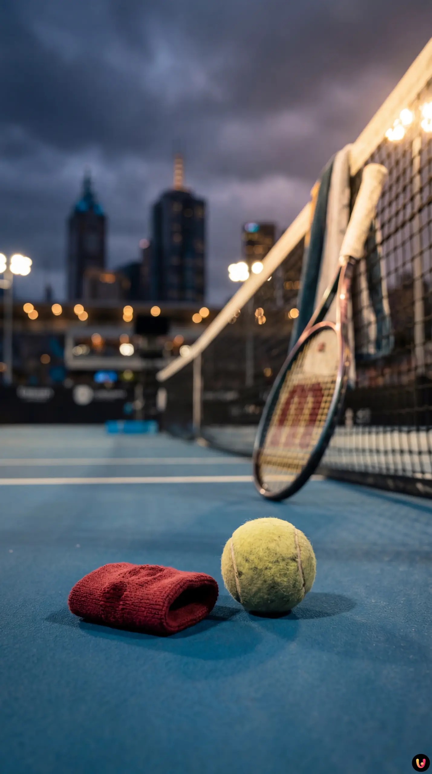 Tennis players Maddison Inglis and Kimberly Birrell embrace at the net.