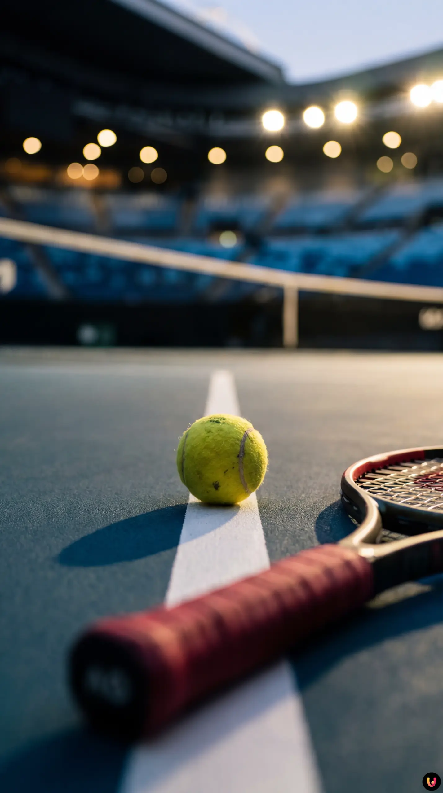 Corentin Moutet prepares to serve on the court during the Australian Open tournament.