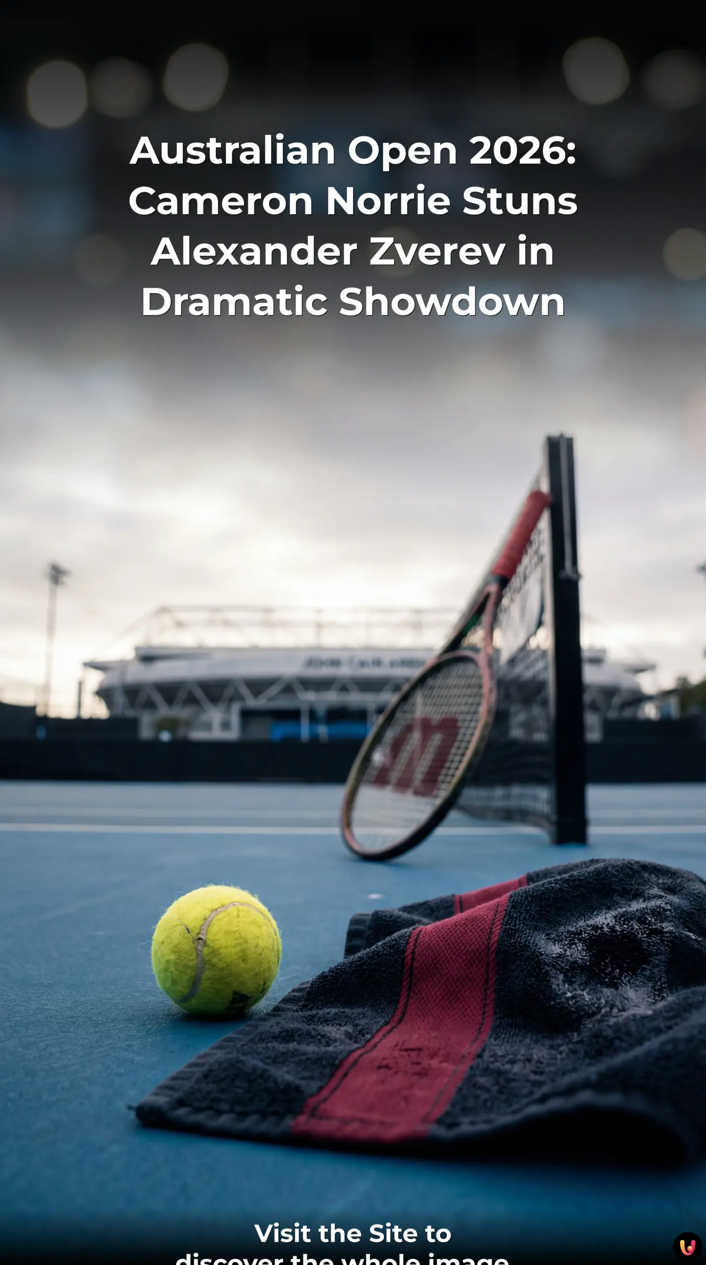 Cameron Norrie celebrating victory over Alexander Zverev at the Australian Open 2026.