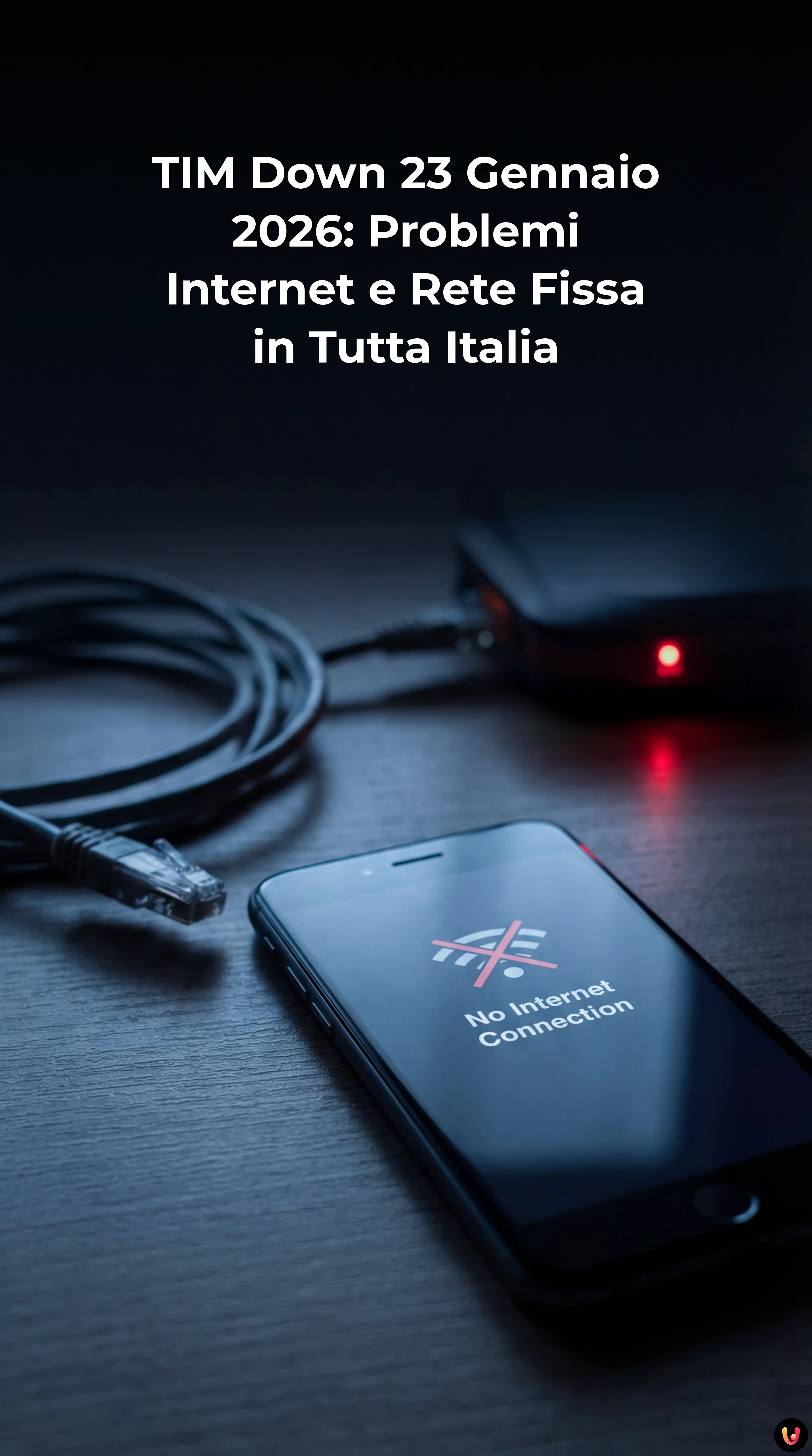 Modem router con spie rosse di errore durante il TIM Down del 23 gennaio 2026