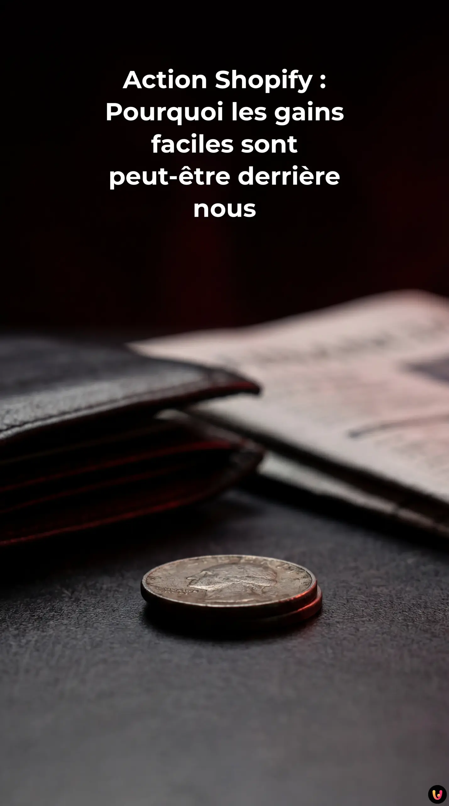 Courbe boursière de l'action Shopify affichée sur un écran d'analyse financière.