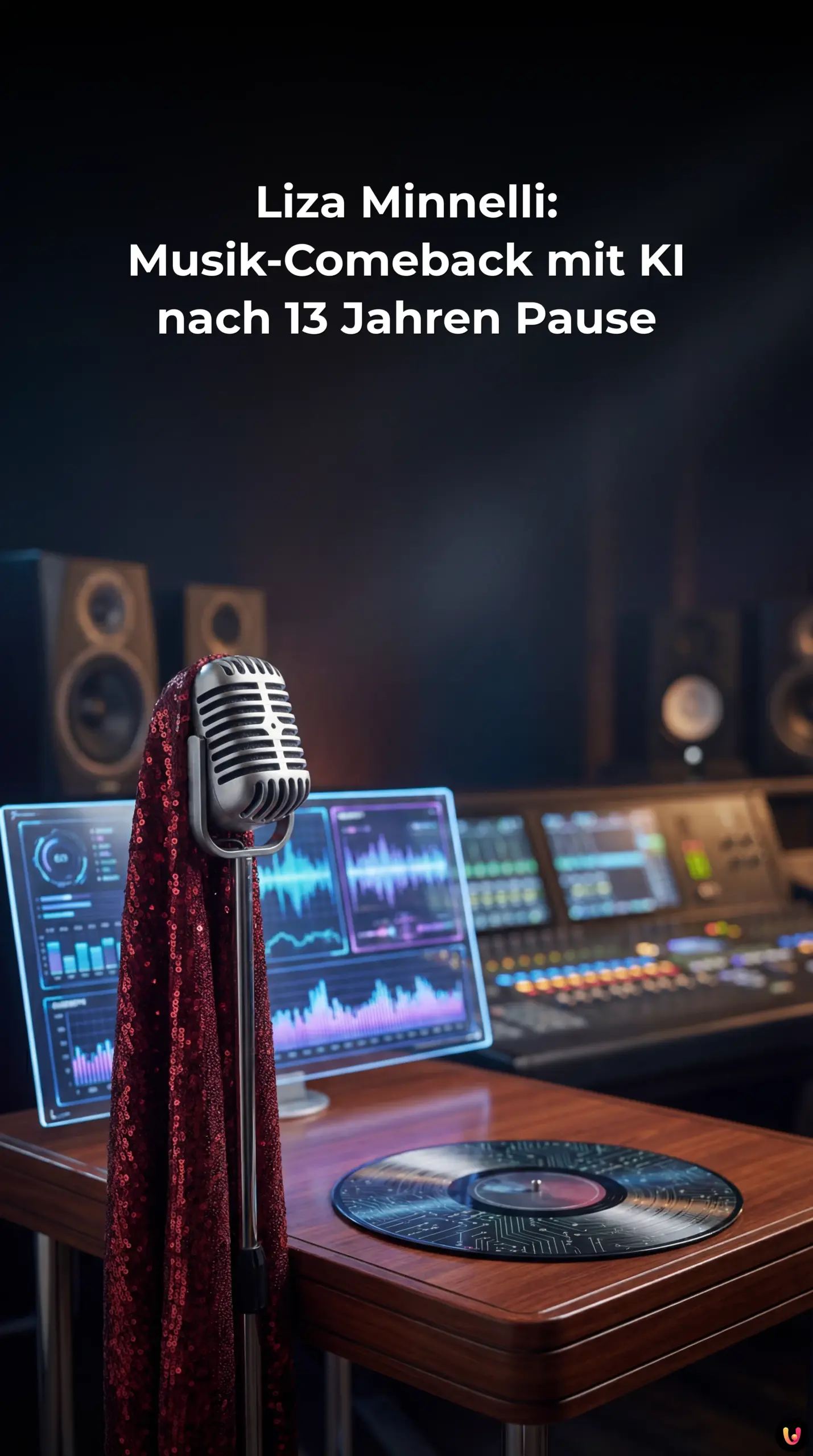 Portr&auml;t der S&auml;ngerin Liza Minnelli bei ihrem musikalischen Comeback mit KI-Technologie.