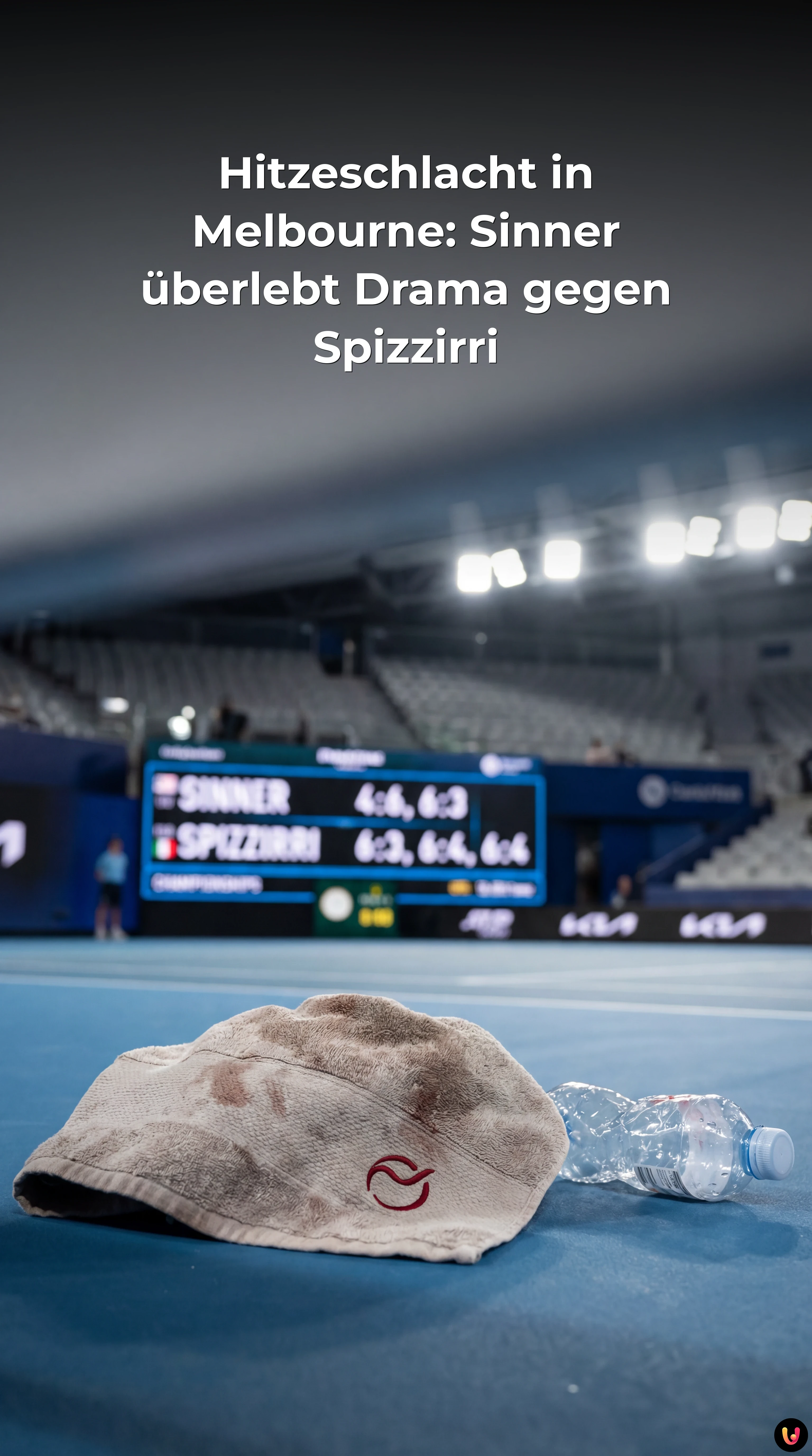 Ersch&ouml;pfter Jannik Sinner w&auml;hrend des Hitzedramas bei den Australian Open in Melbourne.