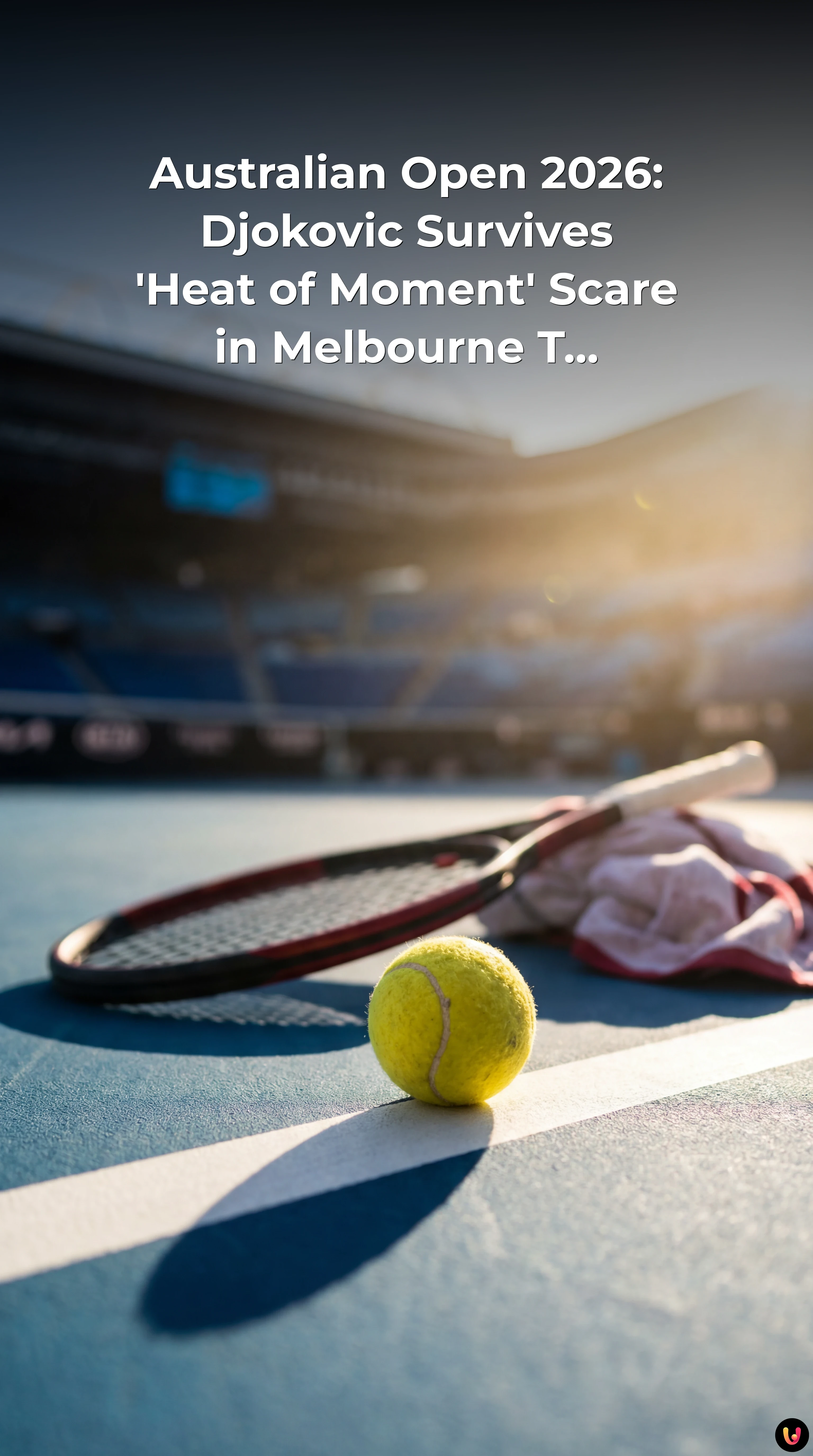 Novak Djokovic reacting with frustration on the court during the Australian Open 2026