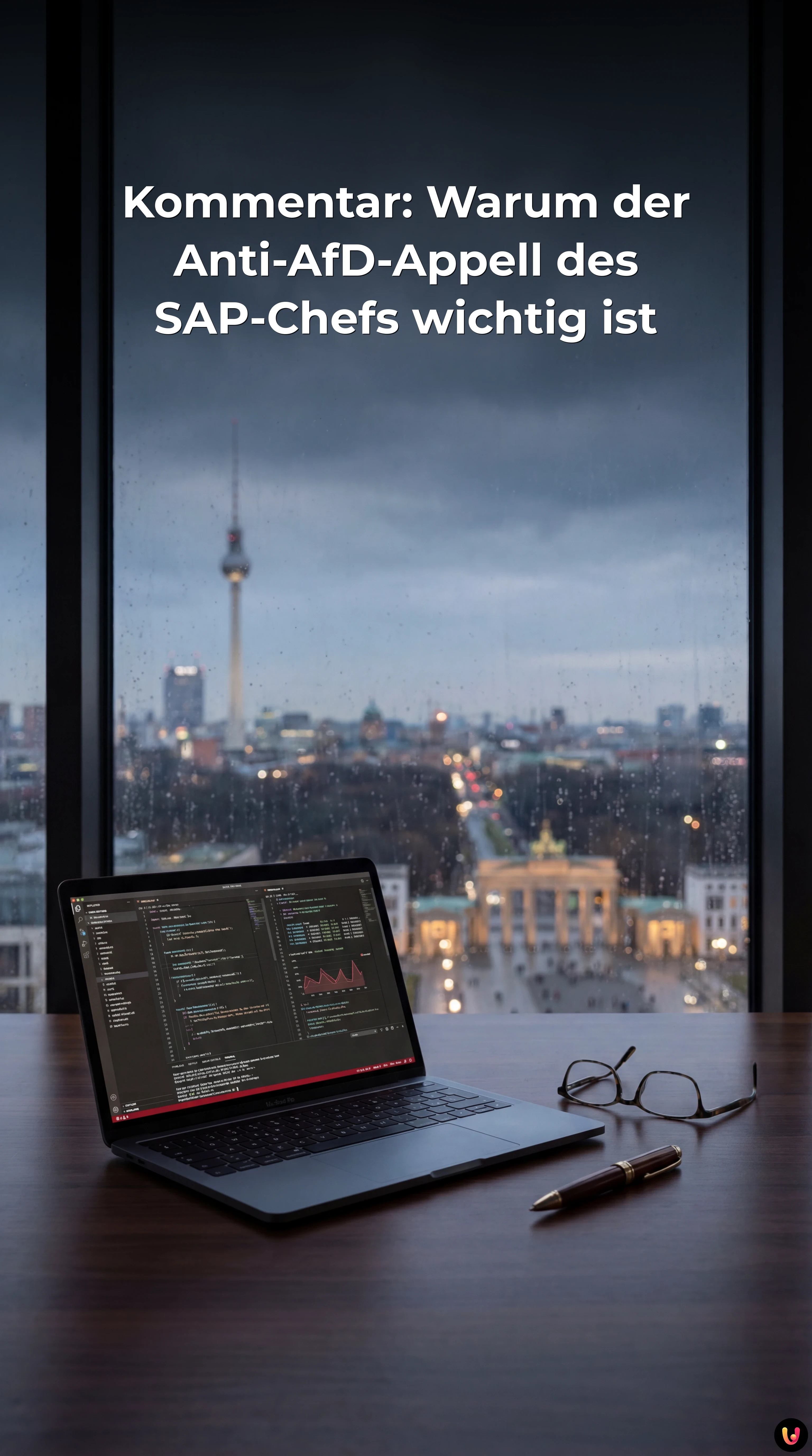 Porträt von SAP-Chef Christian Klein bei einer Rede