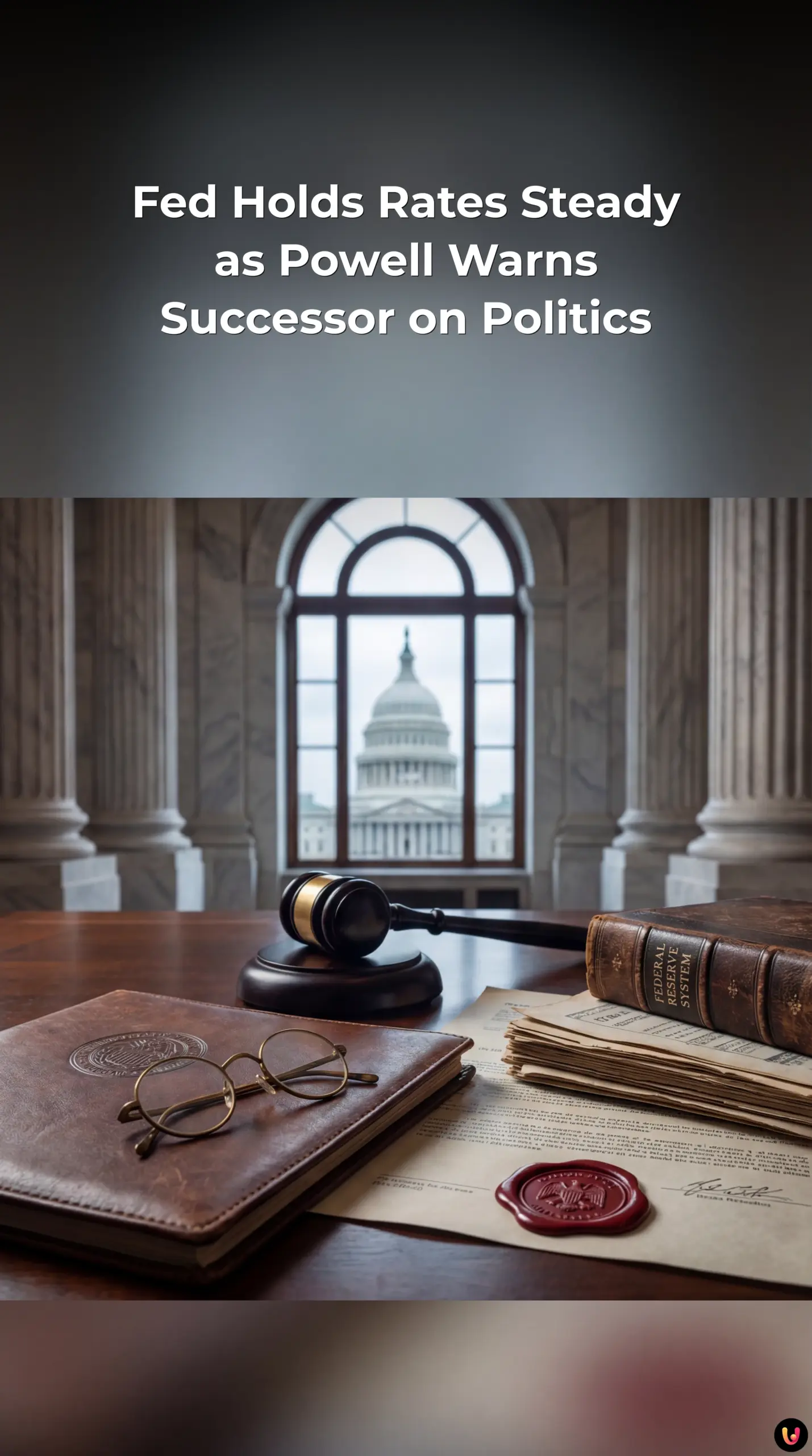 Jerome Powell speaks at the Federal Reserve press conference podium.