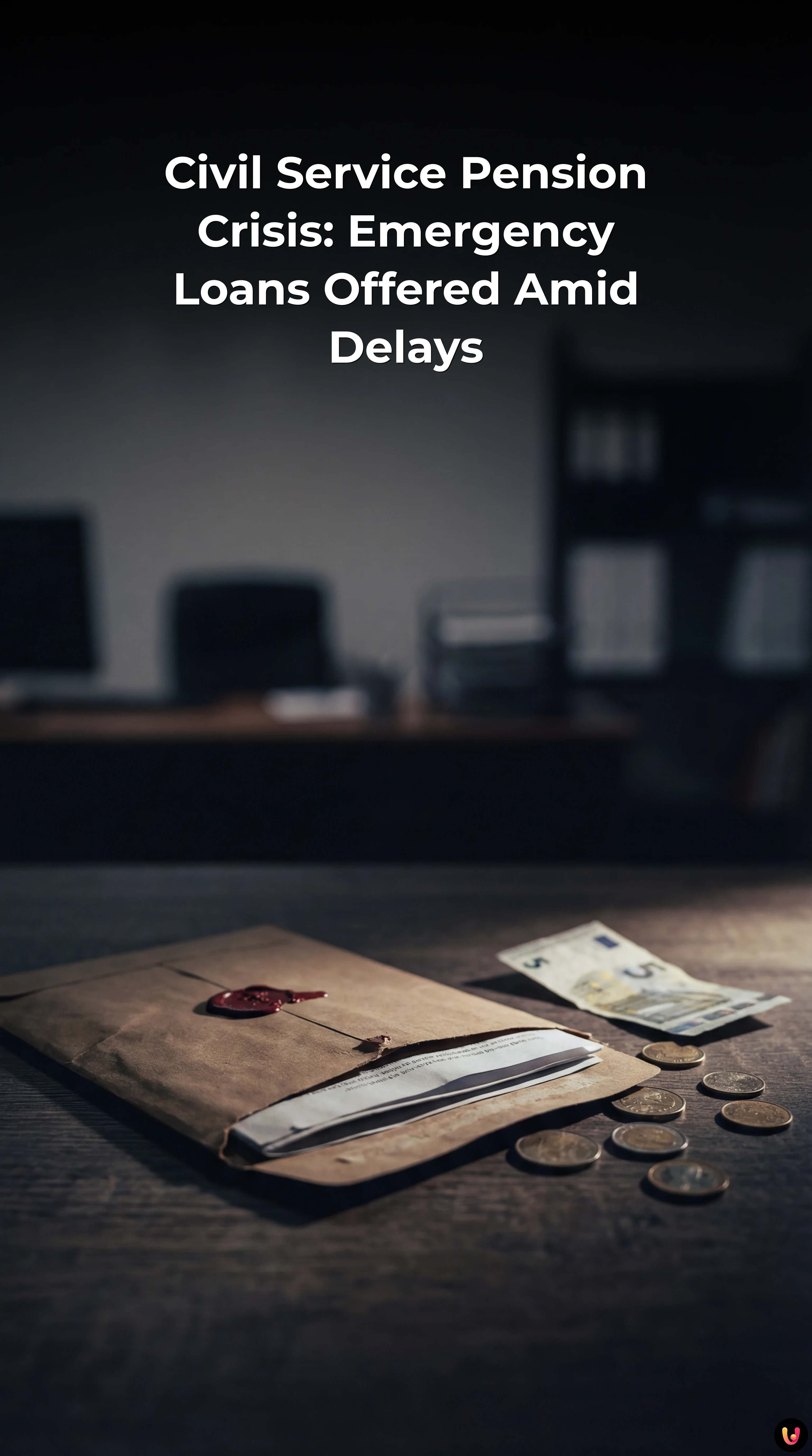 Worried pensioner reviewing financial documents amid civil service payment delays.