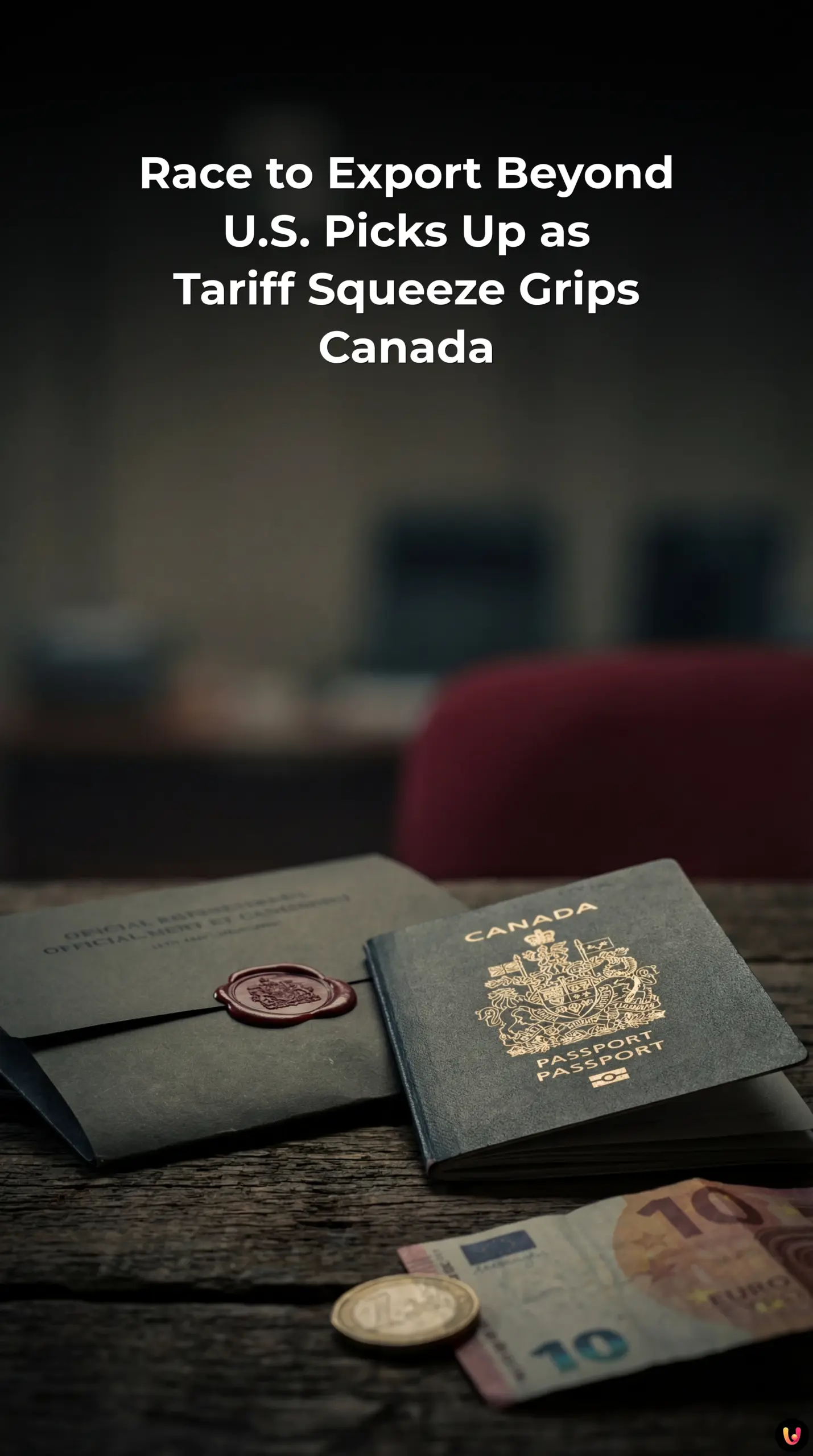 Canadian shipping containers stacked at a port ready for global export.