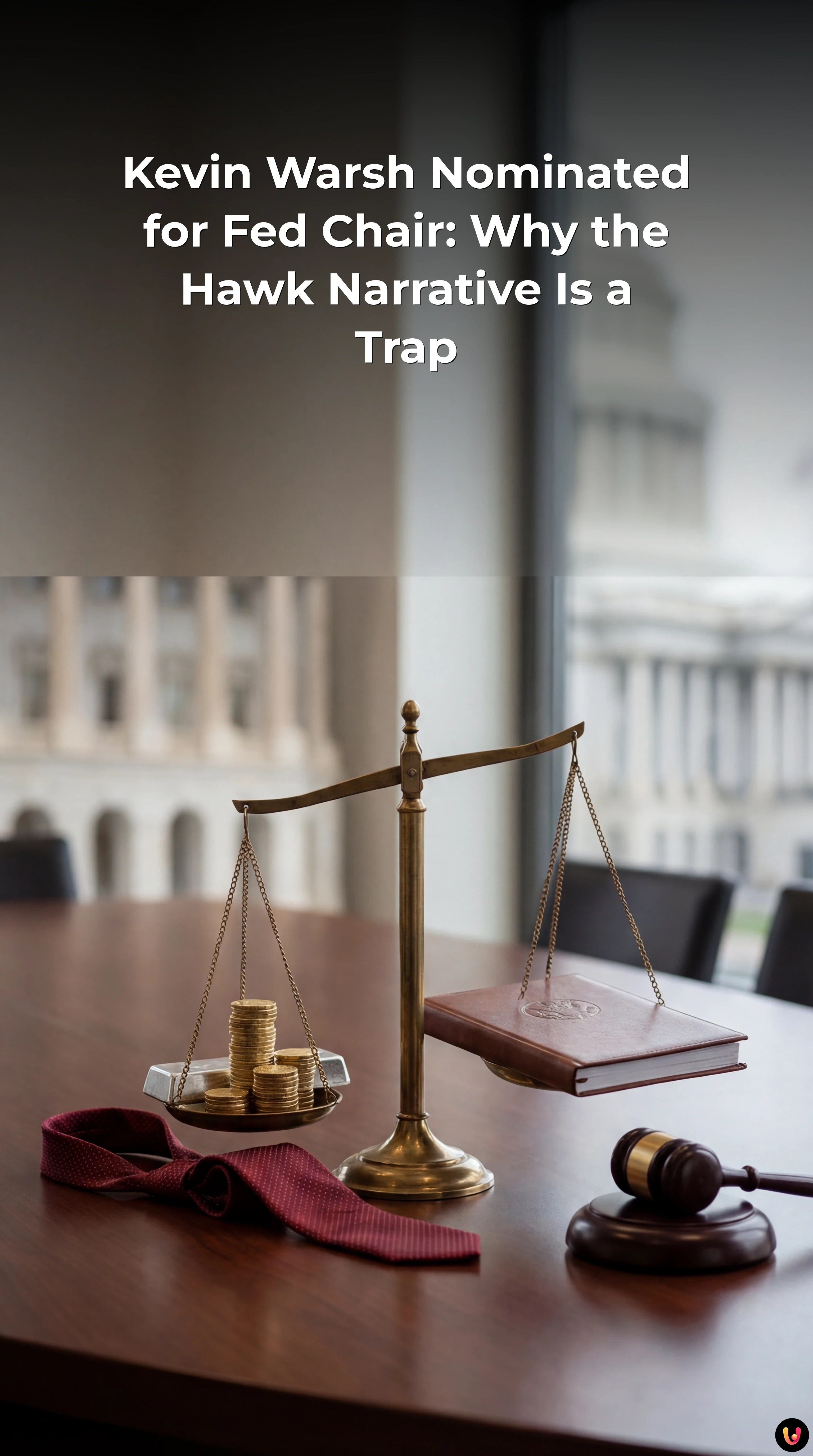 Kevin Warsh portrait with Federal Reserve background symbolizing monetary policy changes.