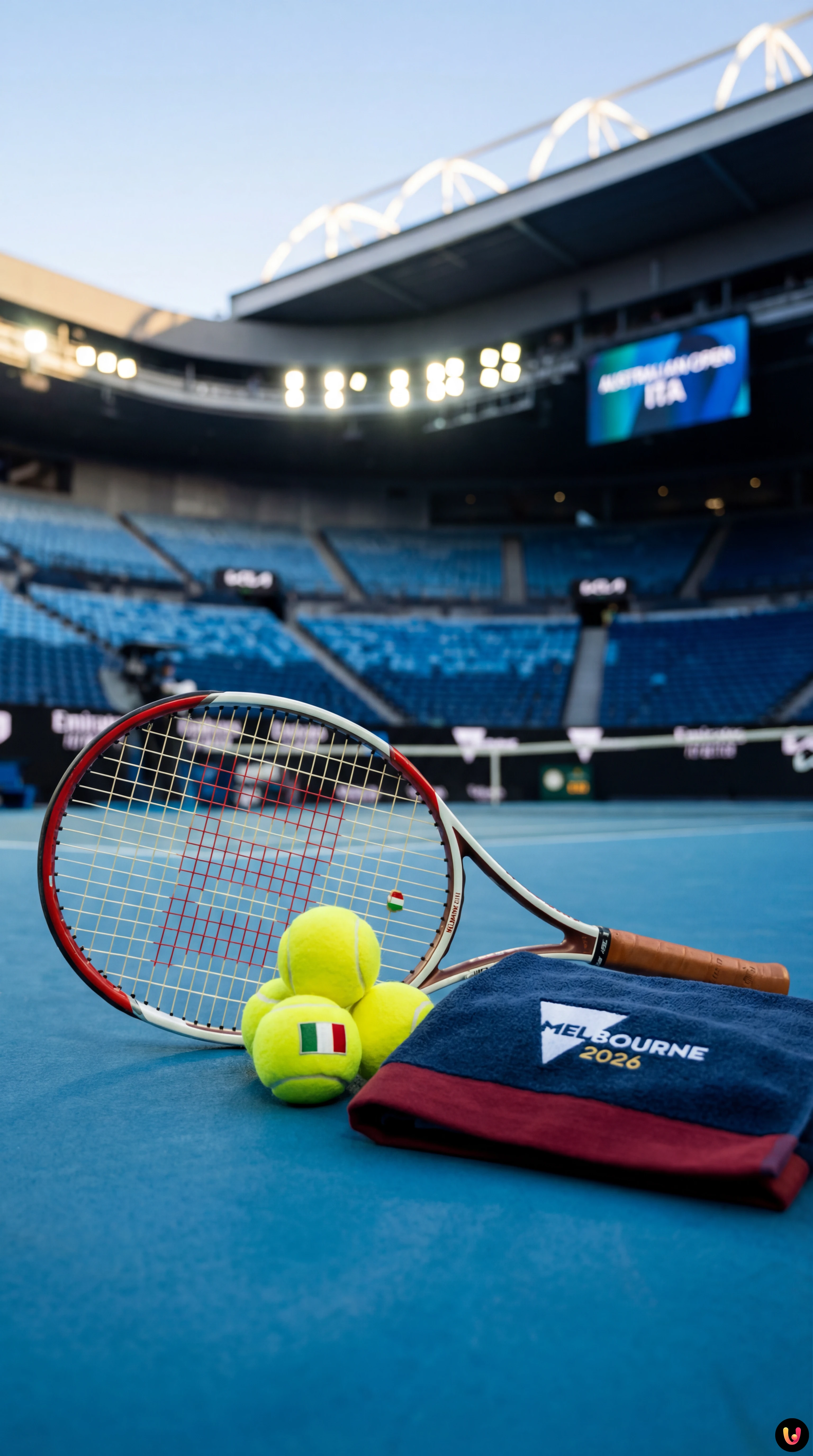 Jasmine Paolini in azione sulla Rod Laver Arena durante l'Australian Open 2026