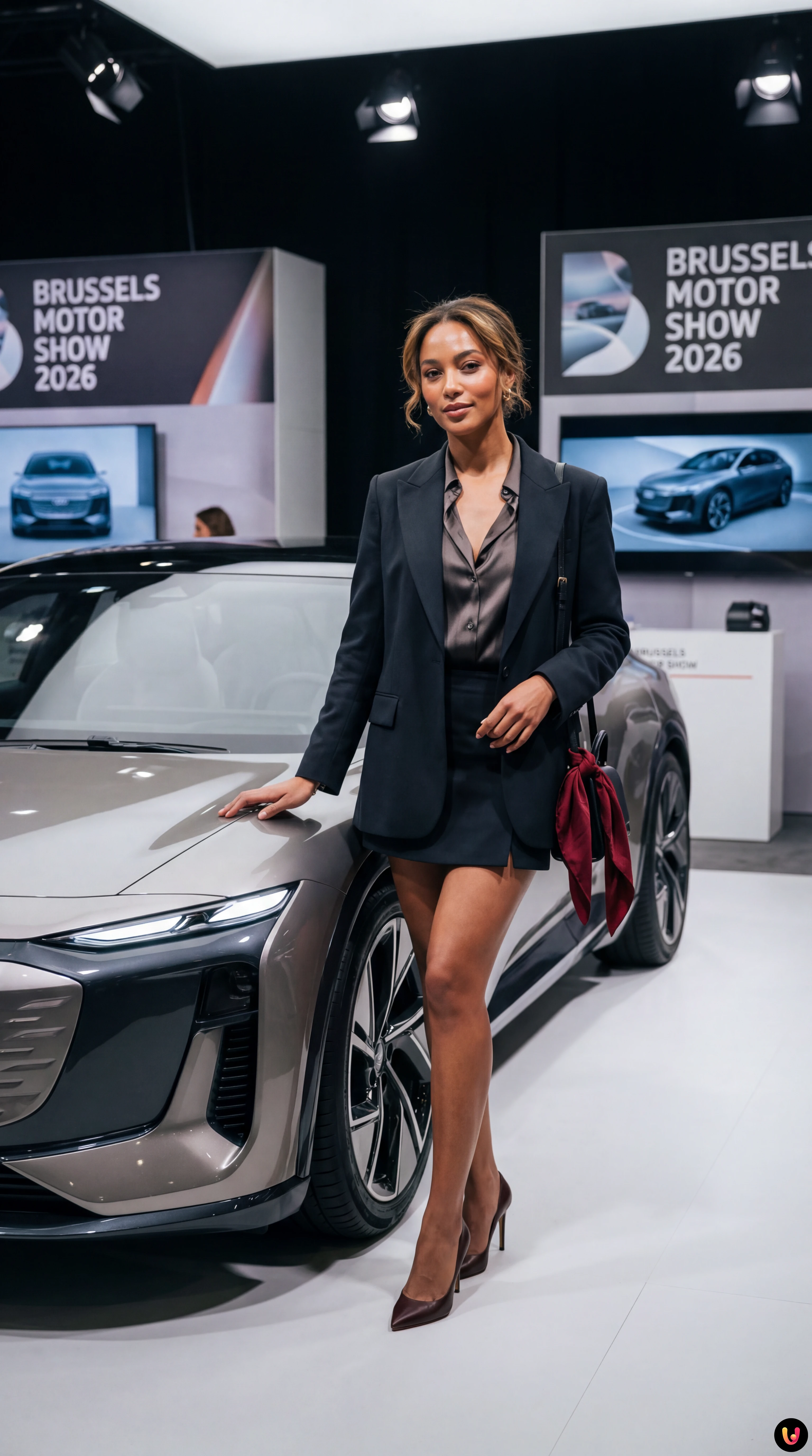 Vue g&eacute;n&eacute;rale des stands et voitures expos&eacute;es au Brussels Motor Show 2026.