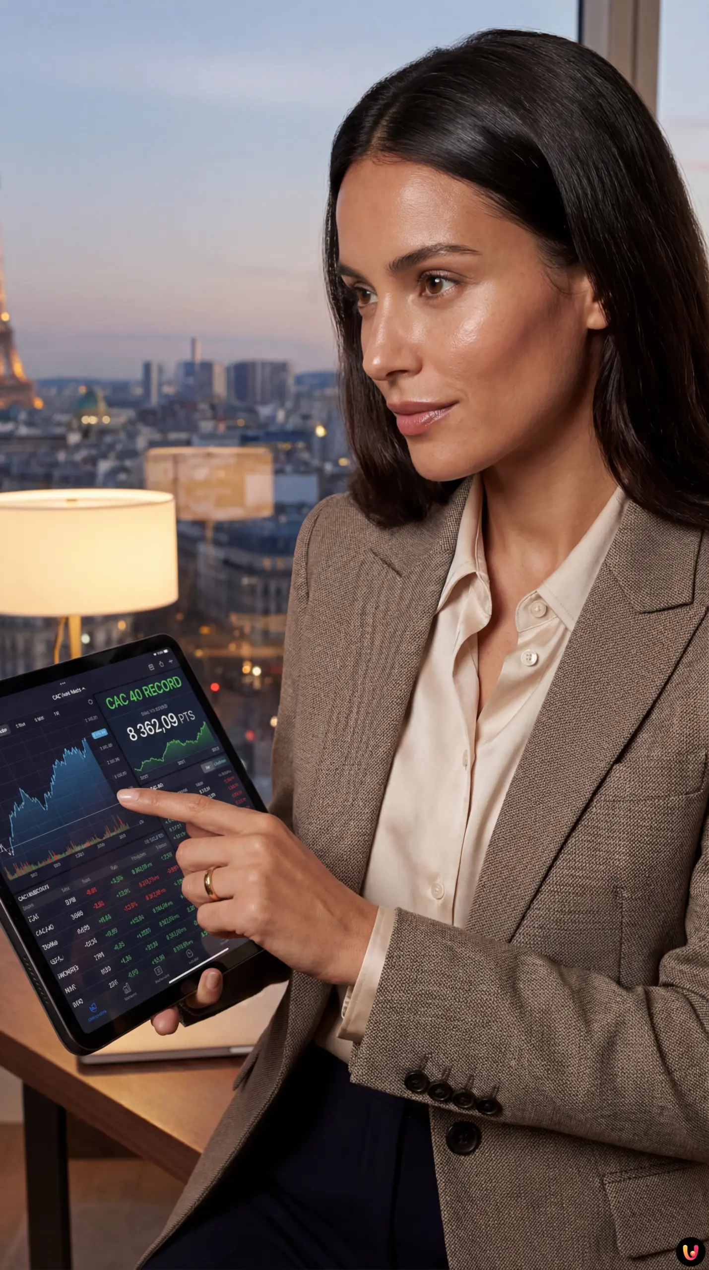 Graphique boursier illustrant le record historique du CAC 40.