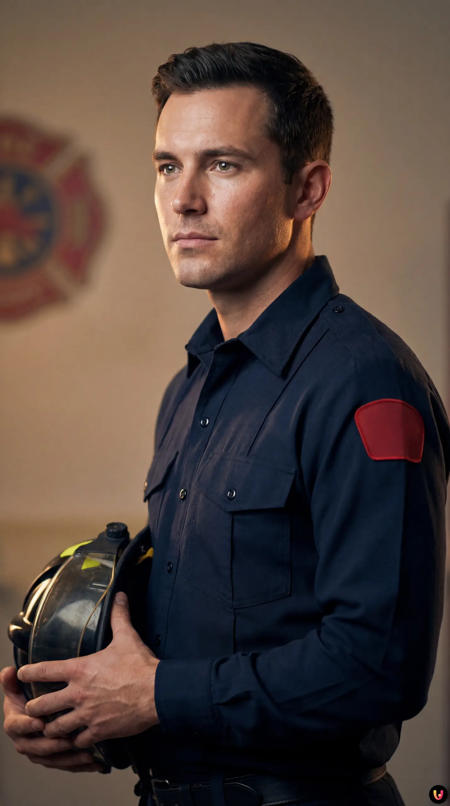 Sapeur-pompier équipé face à un incendie dégageant des fumées toxiques.