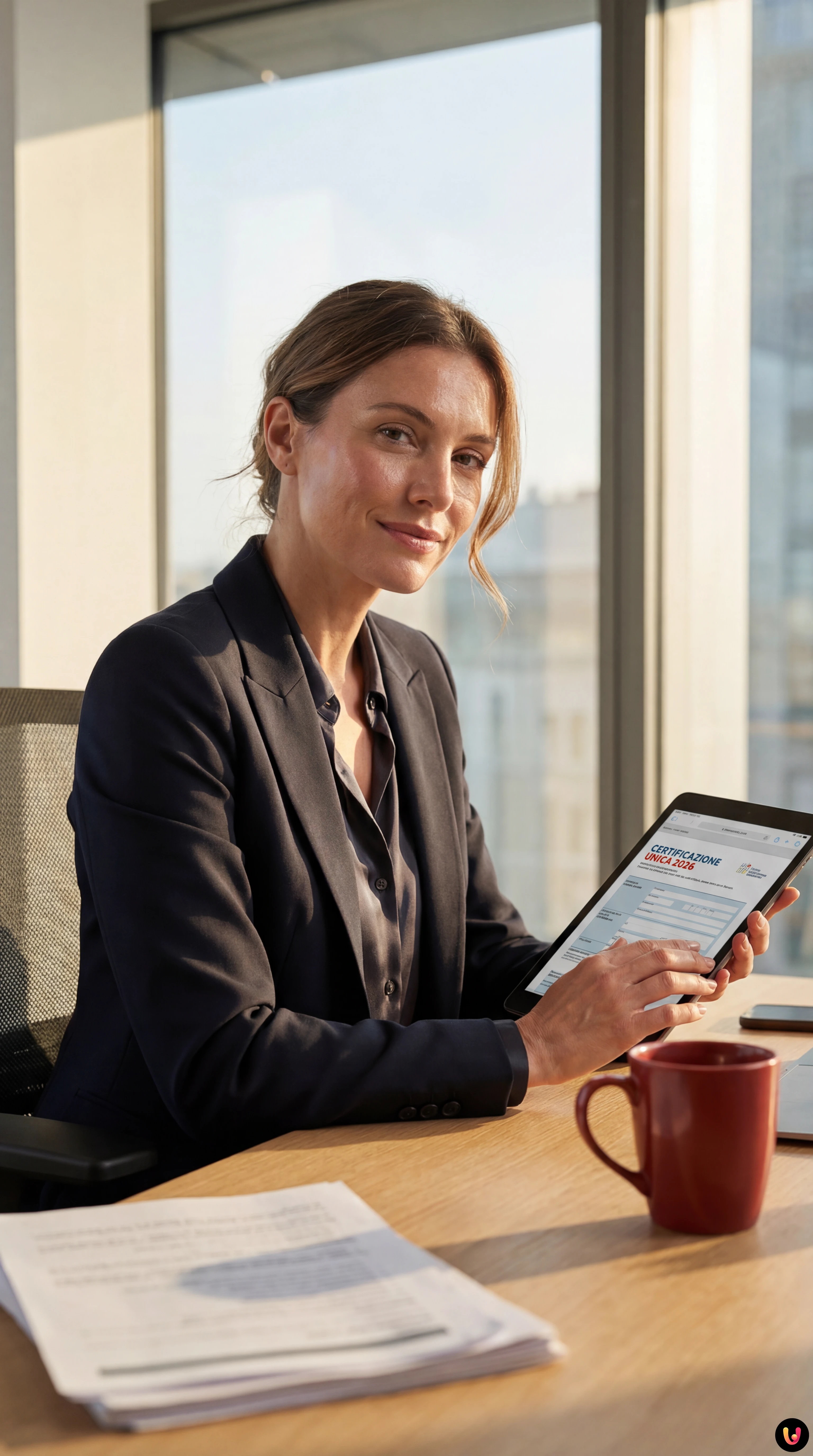 Documenti fiscali Certificazione Unica e IVA 2026 su una scrivania da ufficio.