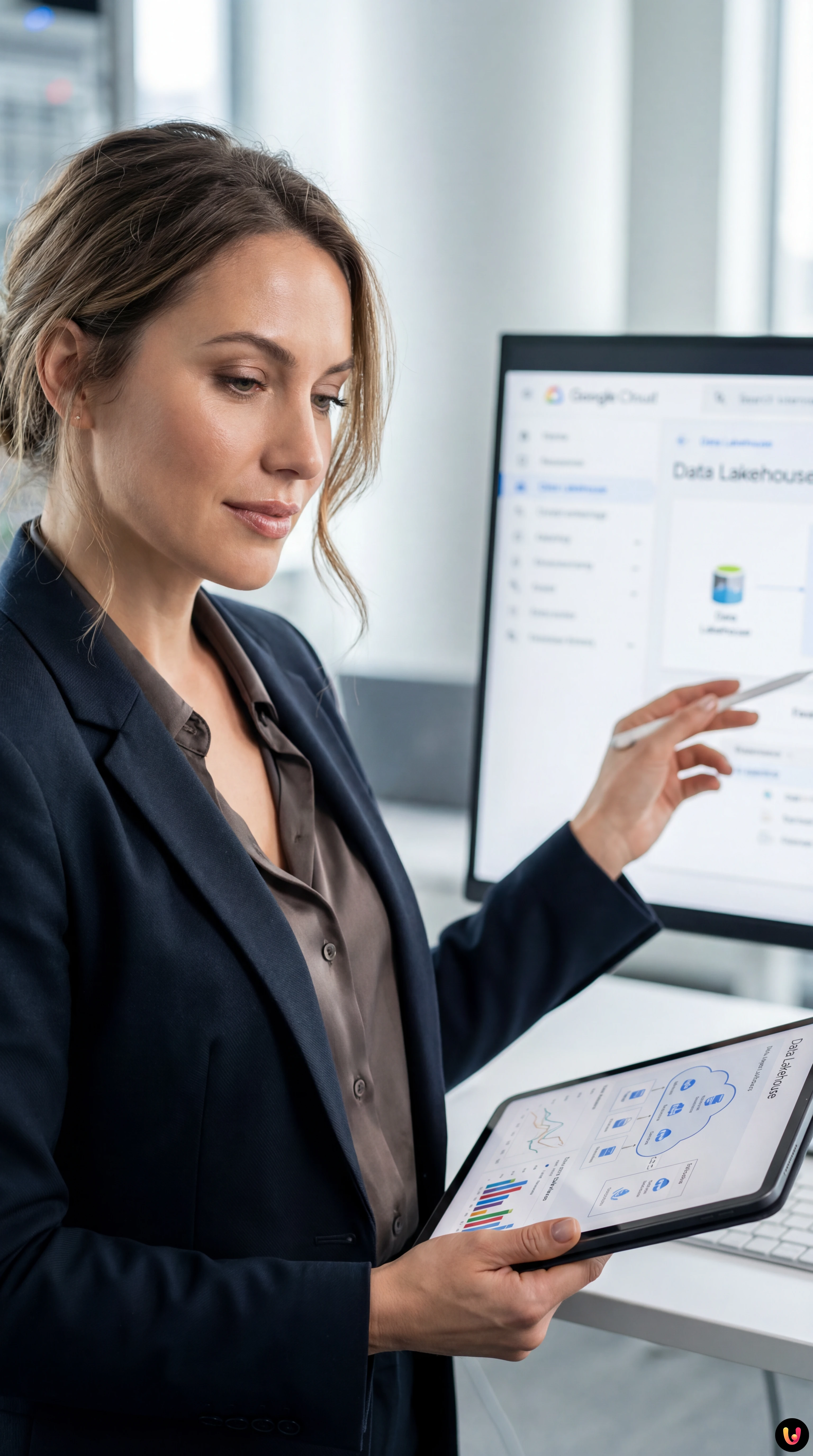 Schemă arhitectură cloud cu servere și pictograme de documente digitale