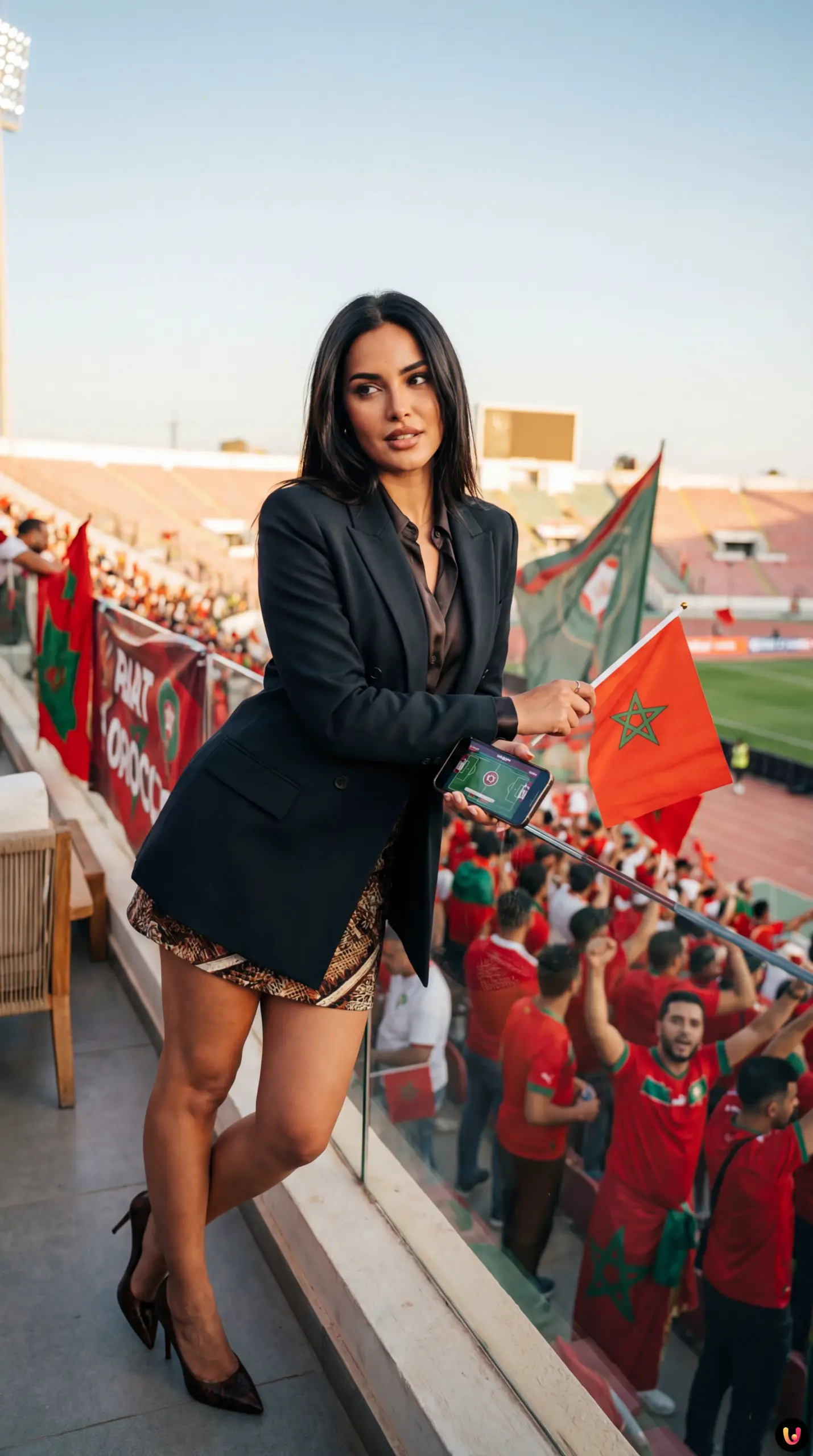 Supporters marocains et s&eacute;n&eacute;galais au stade de Rabat pour la finale CAN 2025.