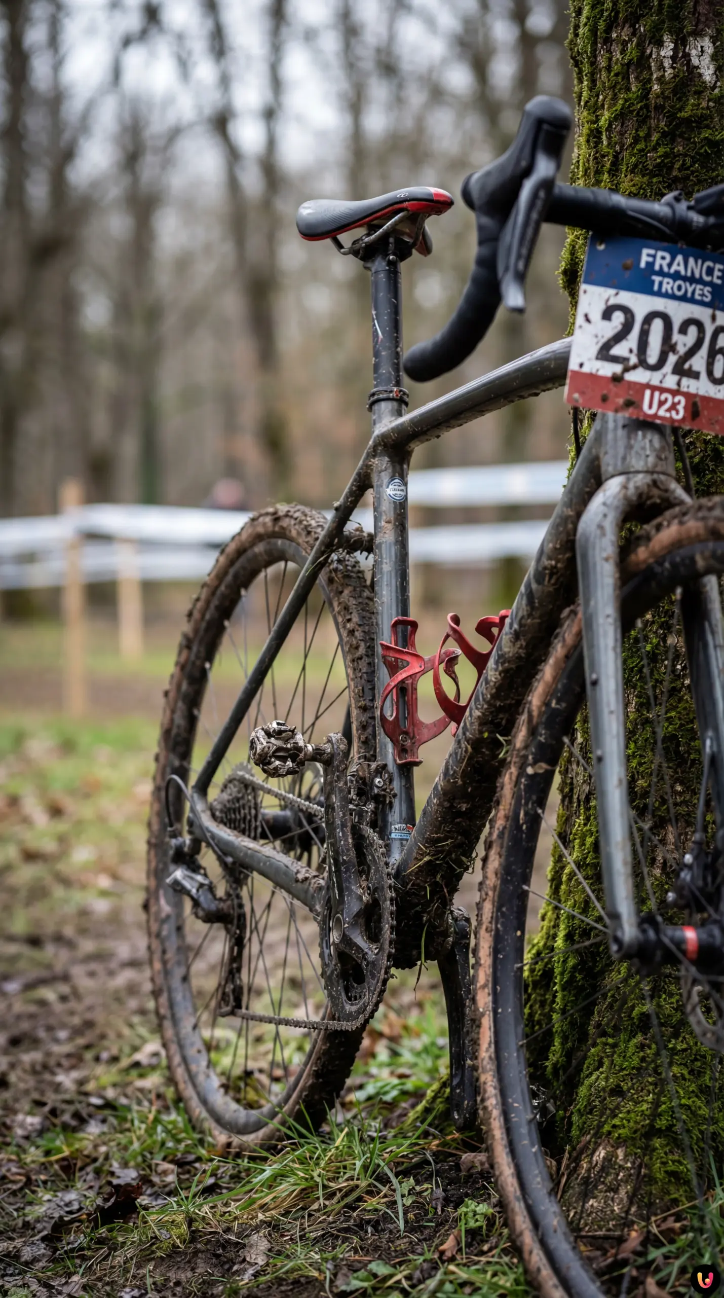 Gabin Gauthier en effort intense dans la boue du cyclo-cross de Troyes