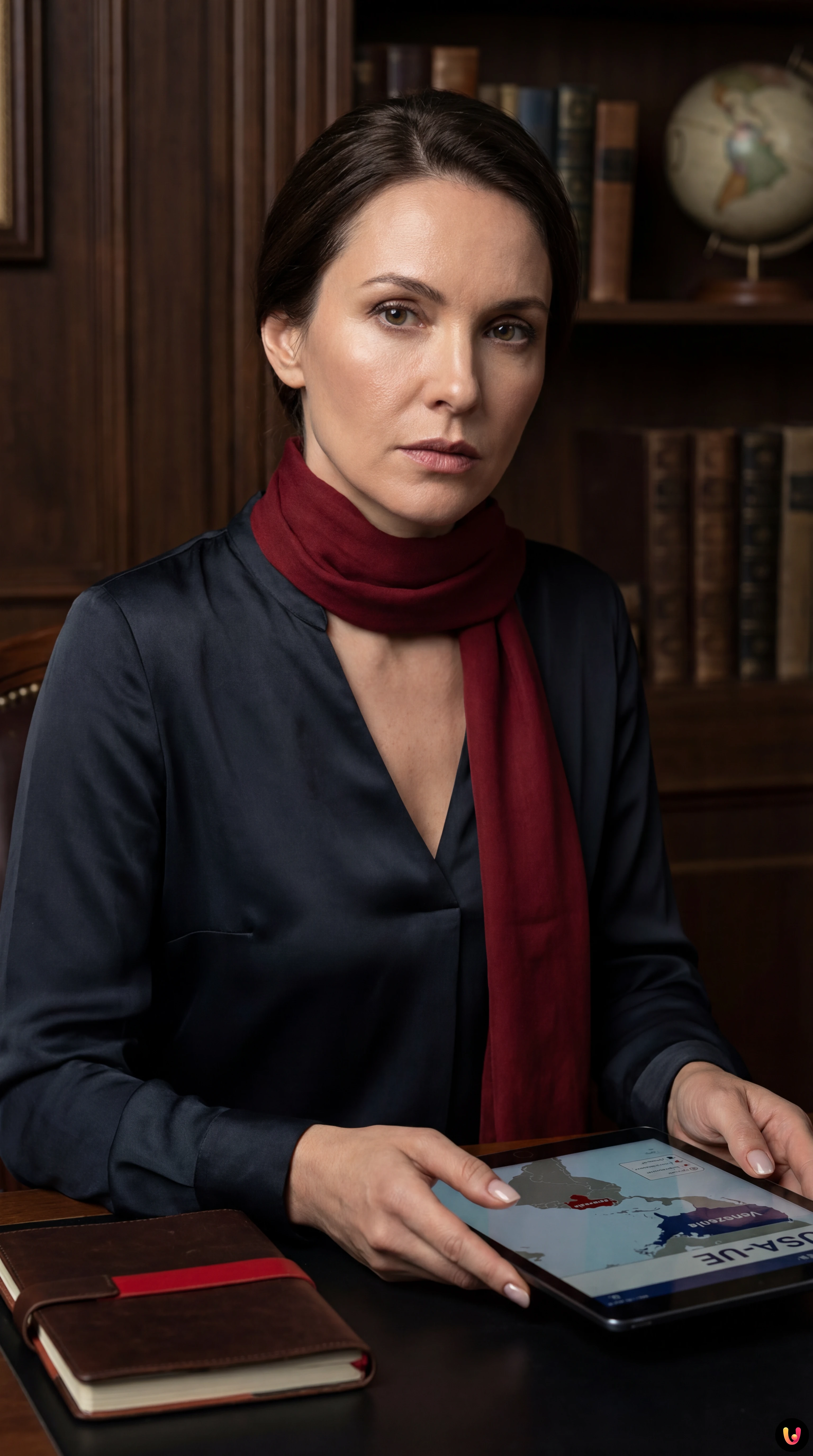 Bandiere USA, Venezuela e Unione Europea su sfondo di mappa geopolitica