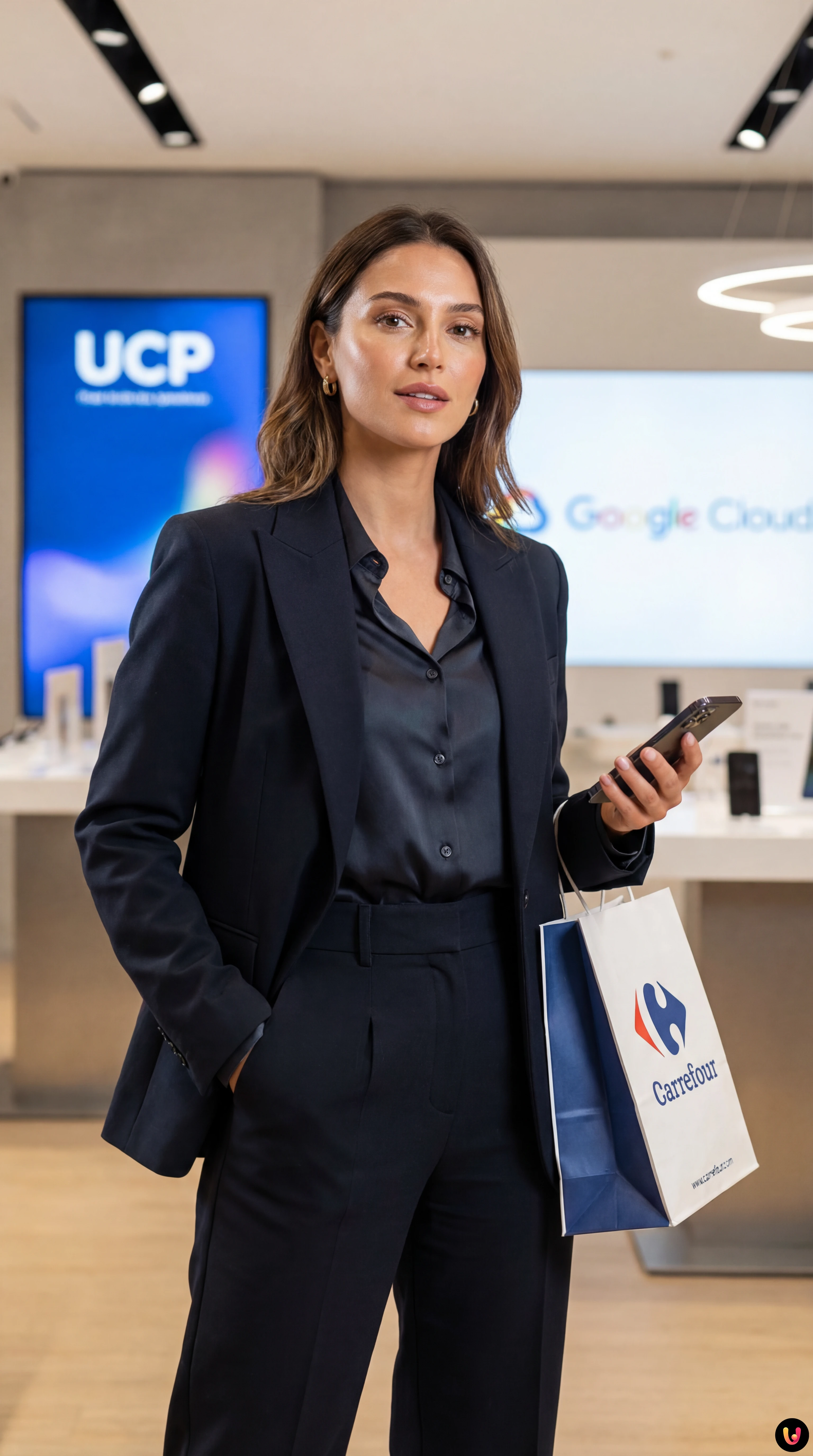 Logos Google et Carrefour symbolisant le nouveau protocole UCP